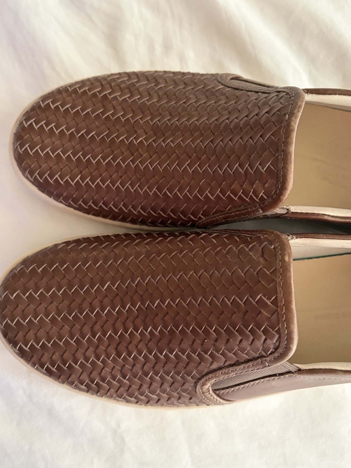 ECCO Soft 7 Woven Womens Leather Slip On Loafers, Size US 8-8.5, EU 39 Brown