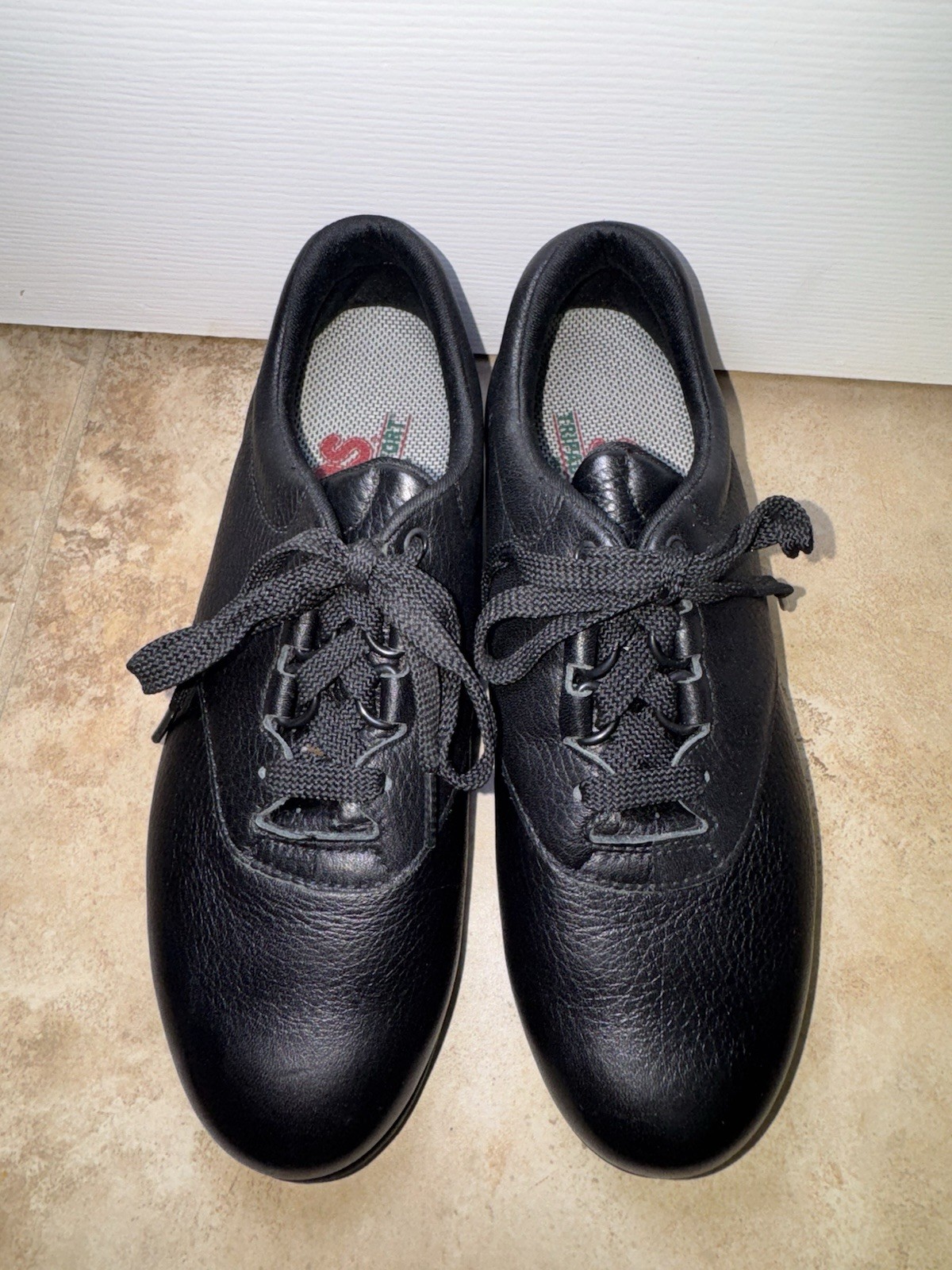 SAS Liberty Womens 6M Non Slip Shoes Black Leather Comfort Slip On EUC