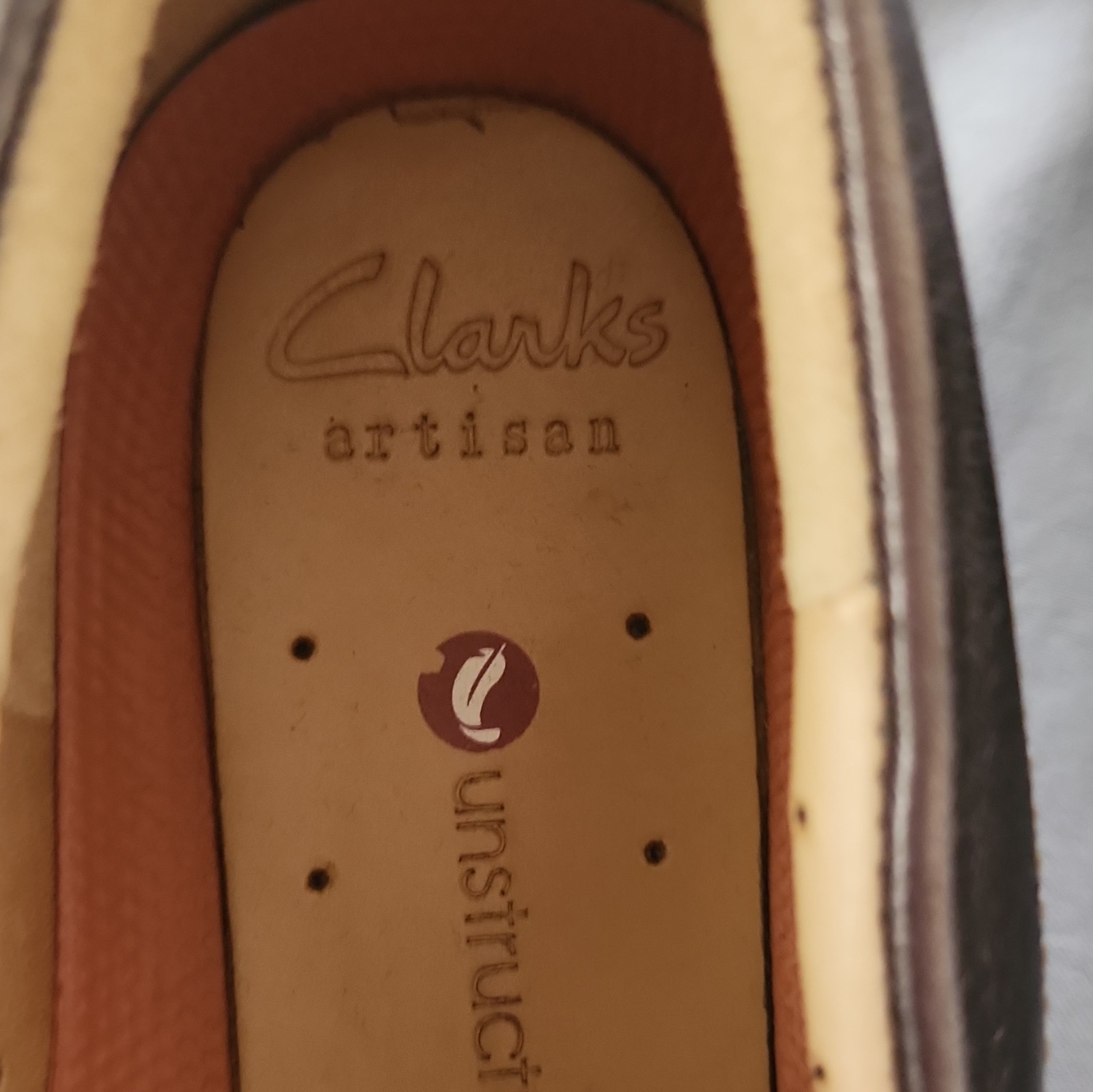 Clarks Artisan Unstructured Mary Jane Brown Leather Hook & Loop Shoes 8.5M