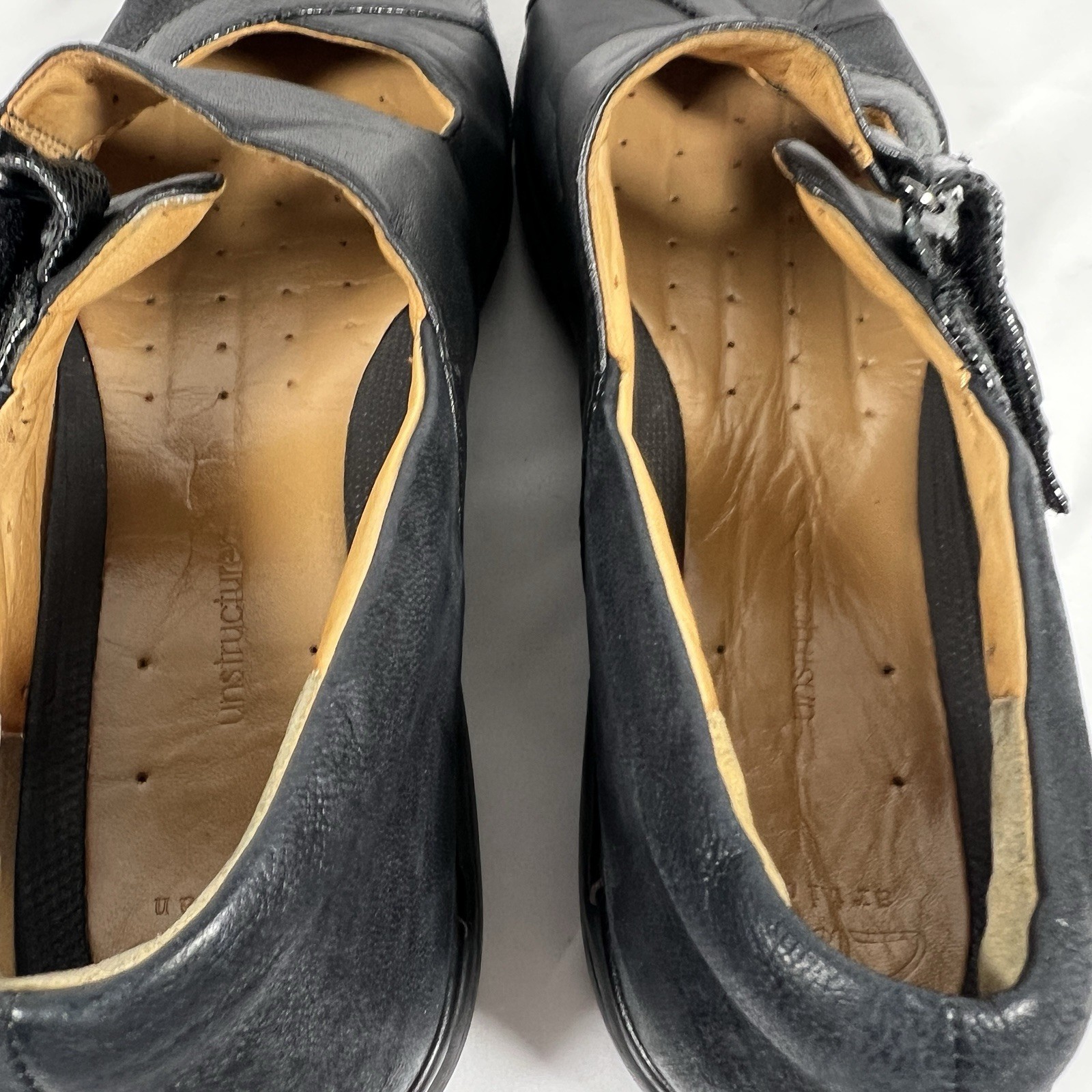 Clarks Unstructured Black Leather Mary Jane Hook Loop Comfort Shoes Women’s 11