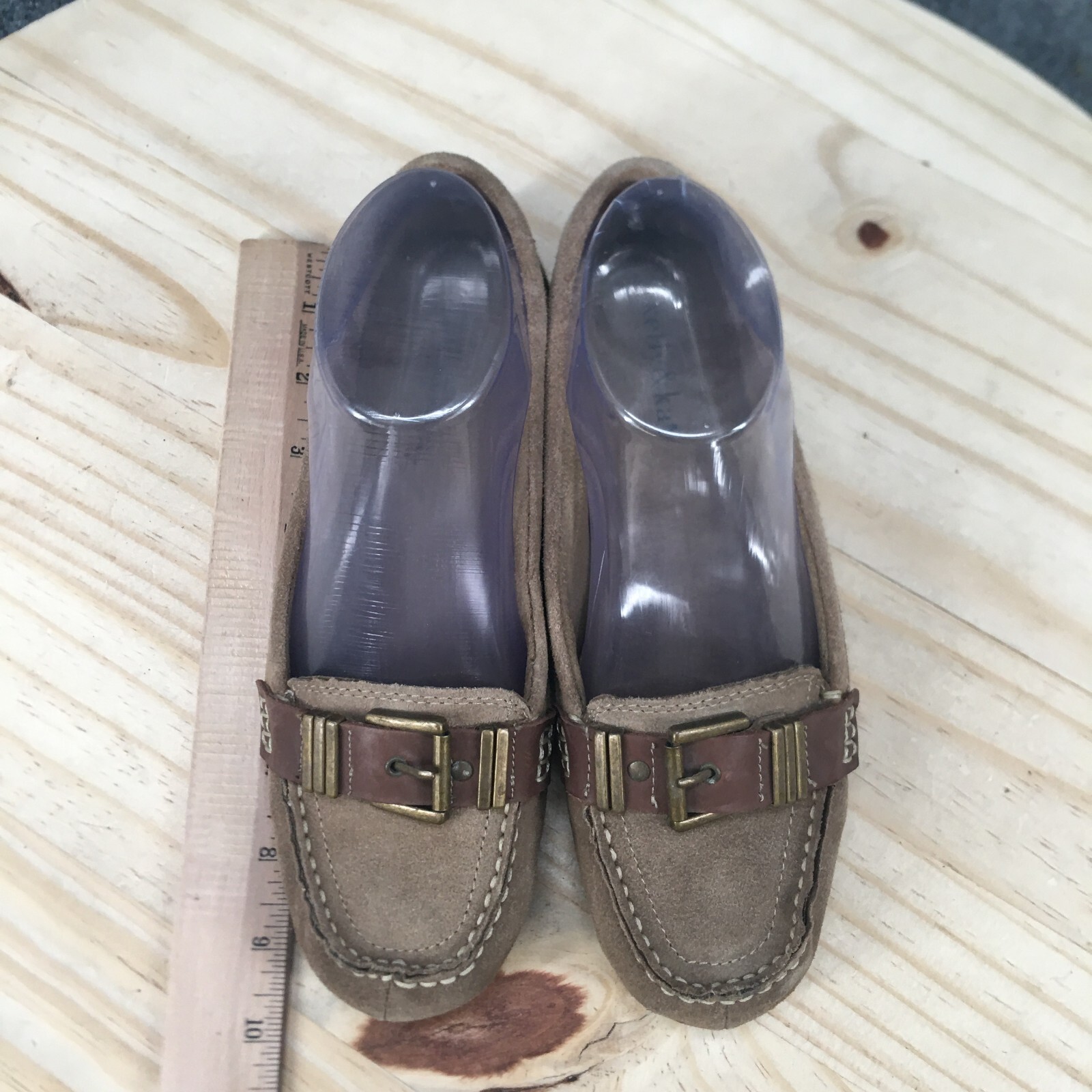 Kelly & Katie Shoes Womens 6.5M Glenn Loafers Brown Leather Slip On Casual Flats
