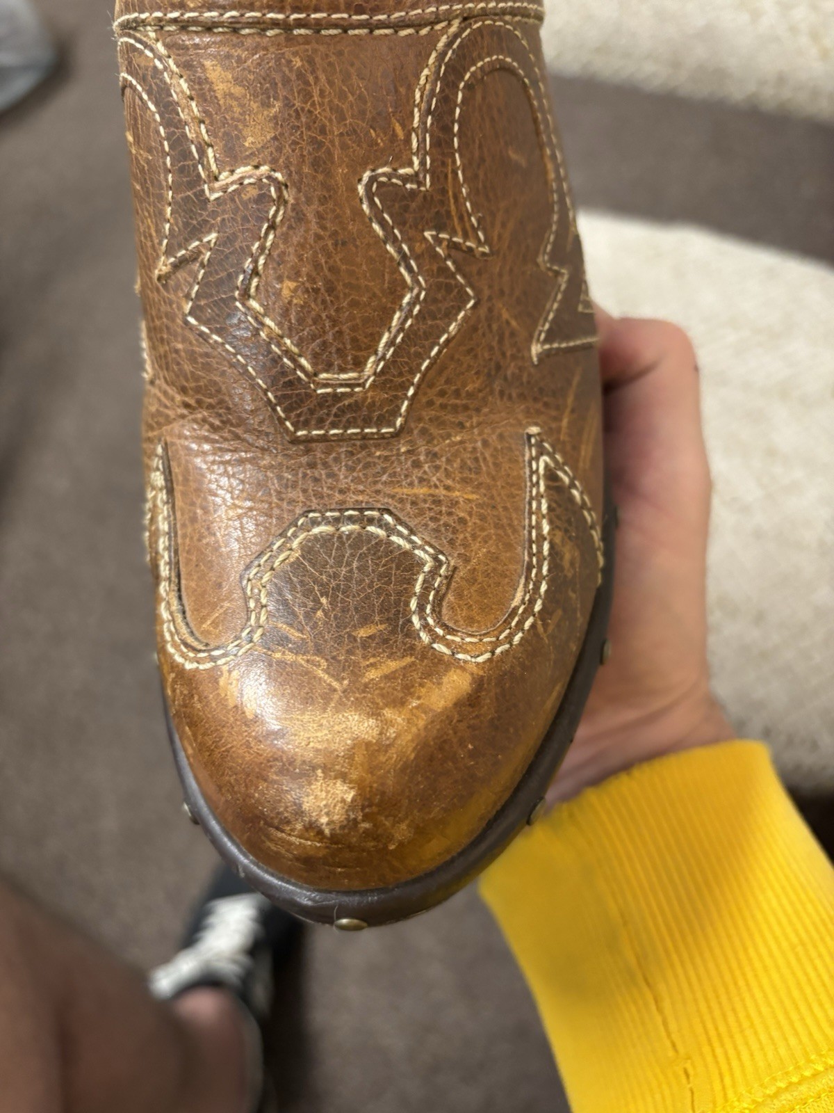 Sonora Western Clogs Brown Leather Mule Cowboy Vintage Bohemian Shoes 7.5 M