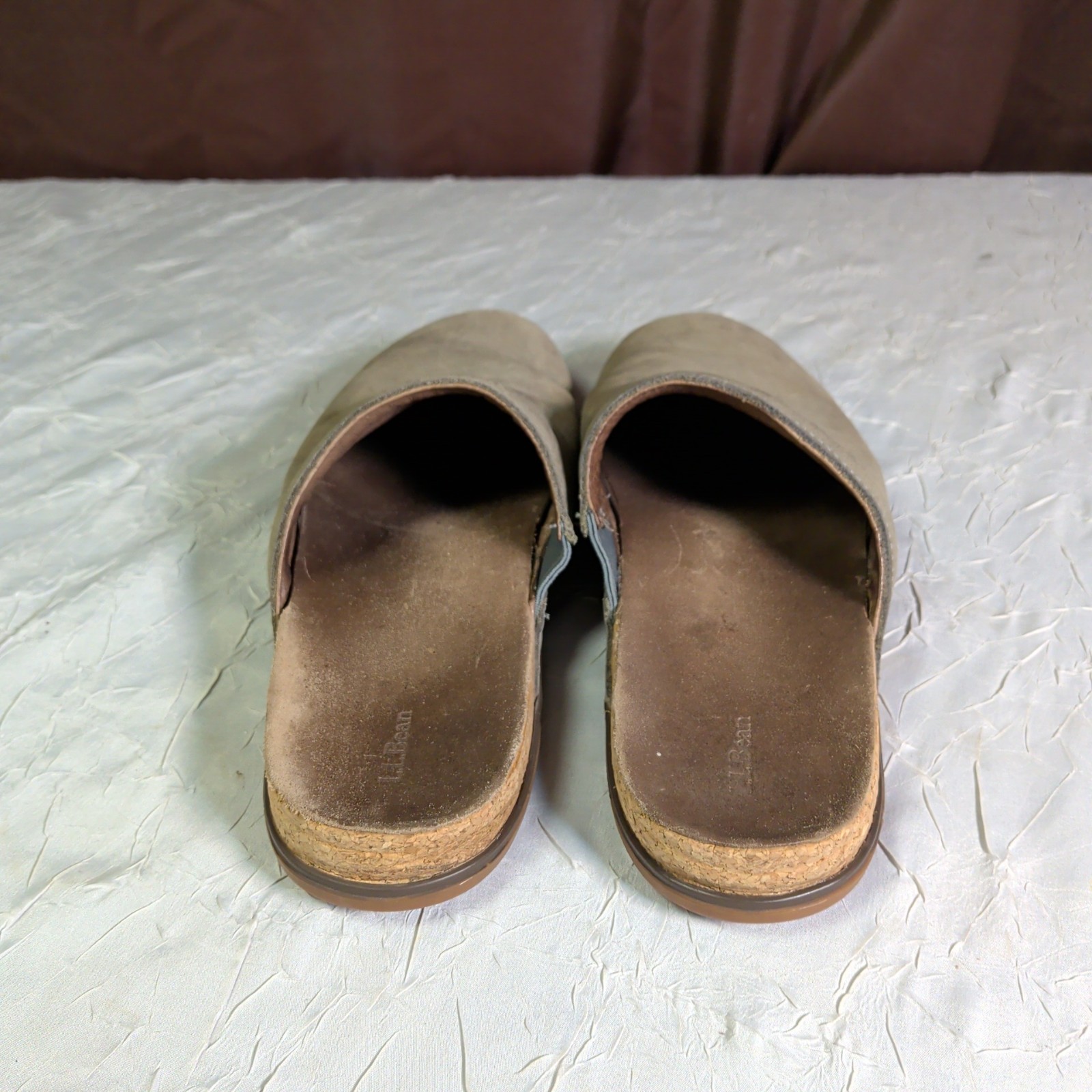 LL Bean Go Anywhere Clogs Womens Size 10 Gray Leather Shoes Bohemian Boho Indie