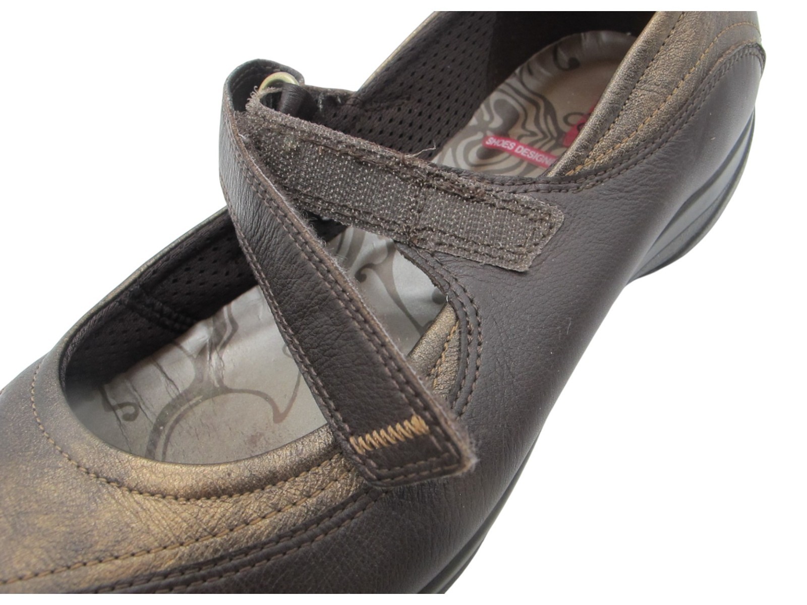 Ecco Cloud Mary Jane Shoe Sz 40 ( 9 – 9.5 ) Loafer Brown & Bronze Leather Flat