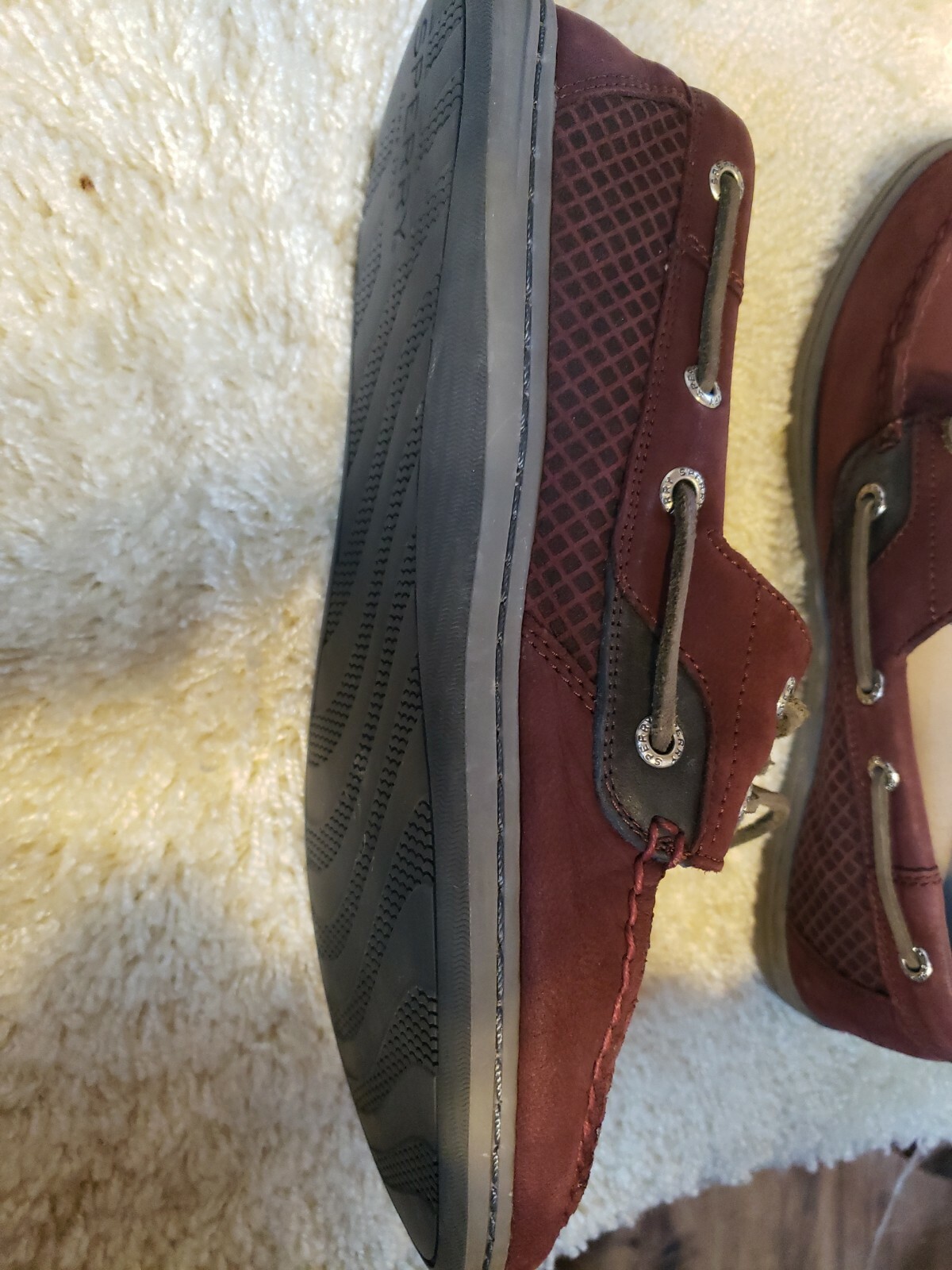SPERRY WOMEN’S KOIFISH SLIP-ON SUEDE PREMIUM LEATHER BOAT SHOE BURGUNDY 4848