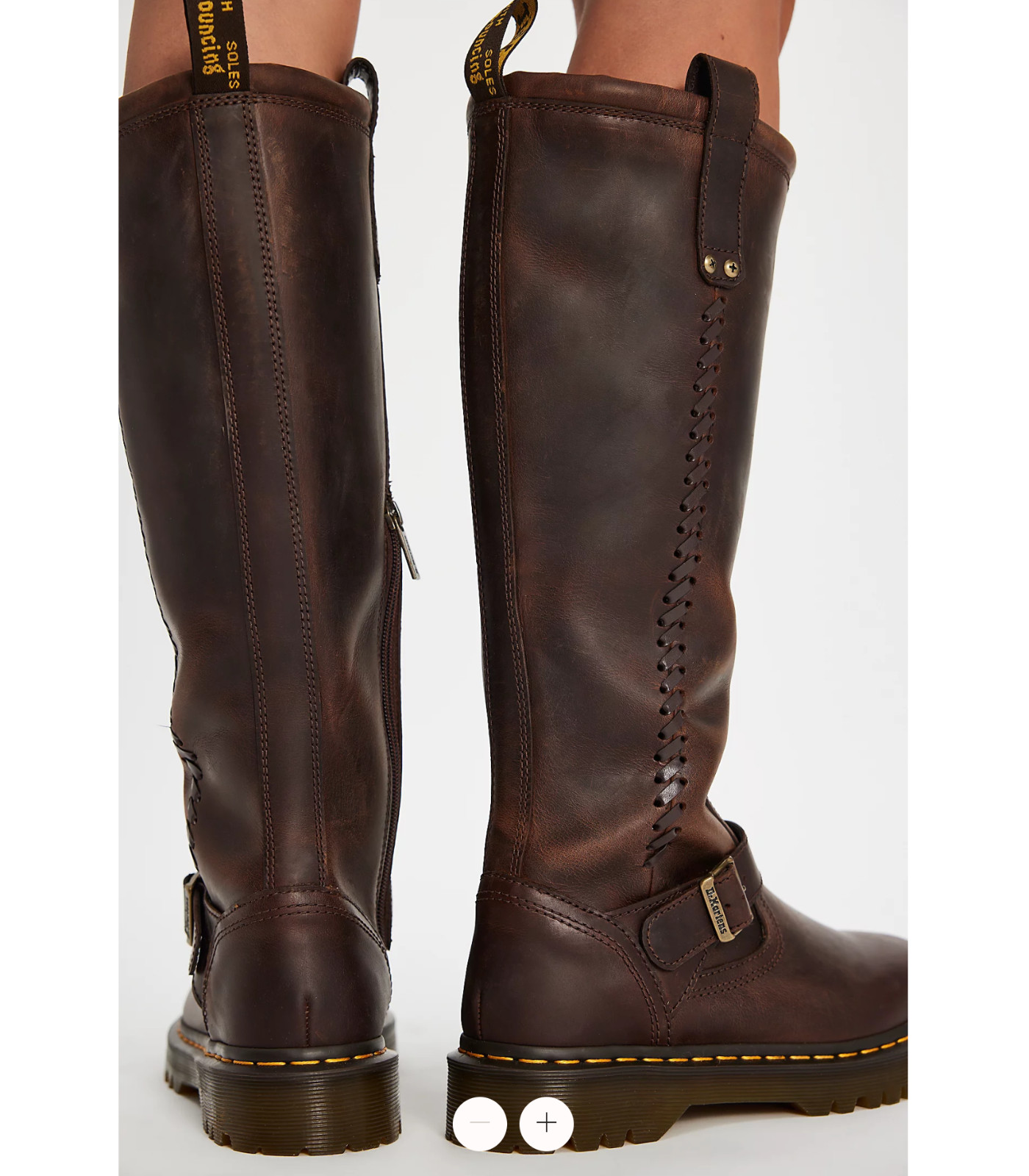 DR. MARTENS ANISTONE KNEE HIGH Orleans Leather Biker Boot MSRP$290 Punk&Timeless
