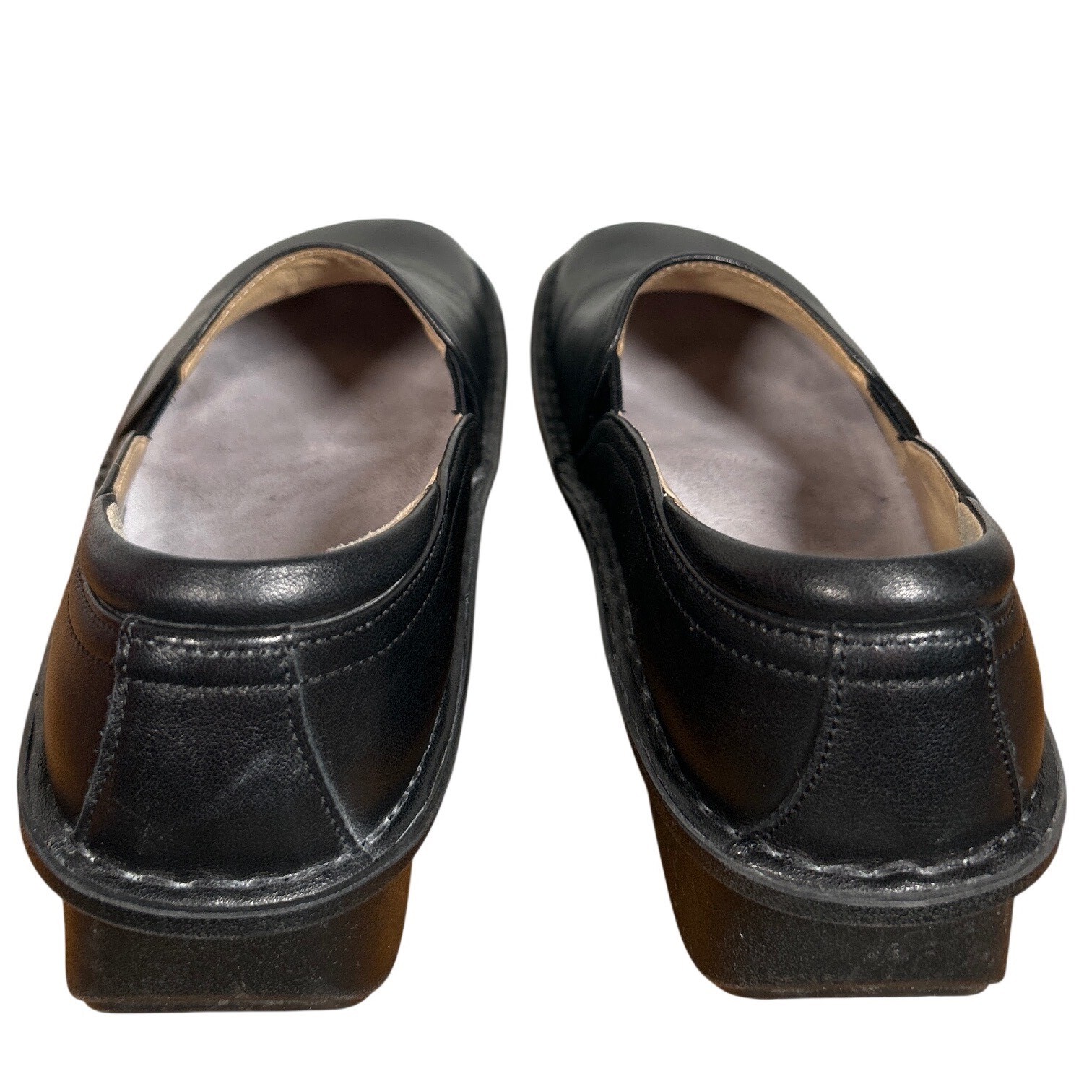 Alegria Debra Black Leather Professional Clogs Nursing Shoes Womens Sz 9.5-10