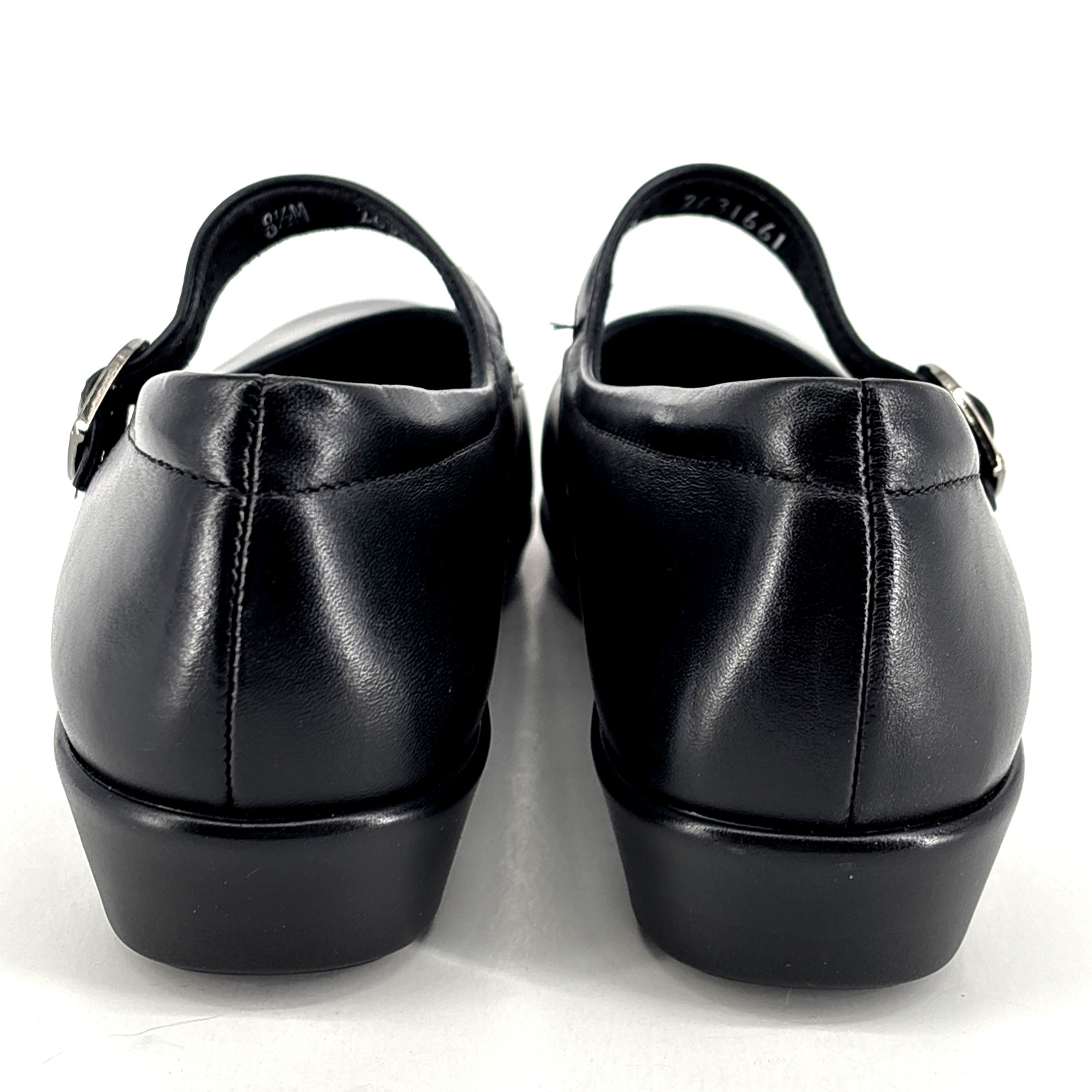 SAS Maria Black Mary Jane Comfort Shoes Leather Adjustable Strap Tripad 8.5M New