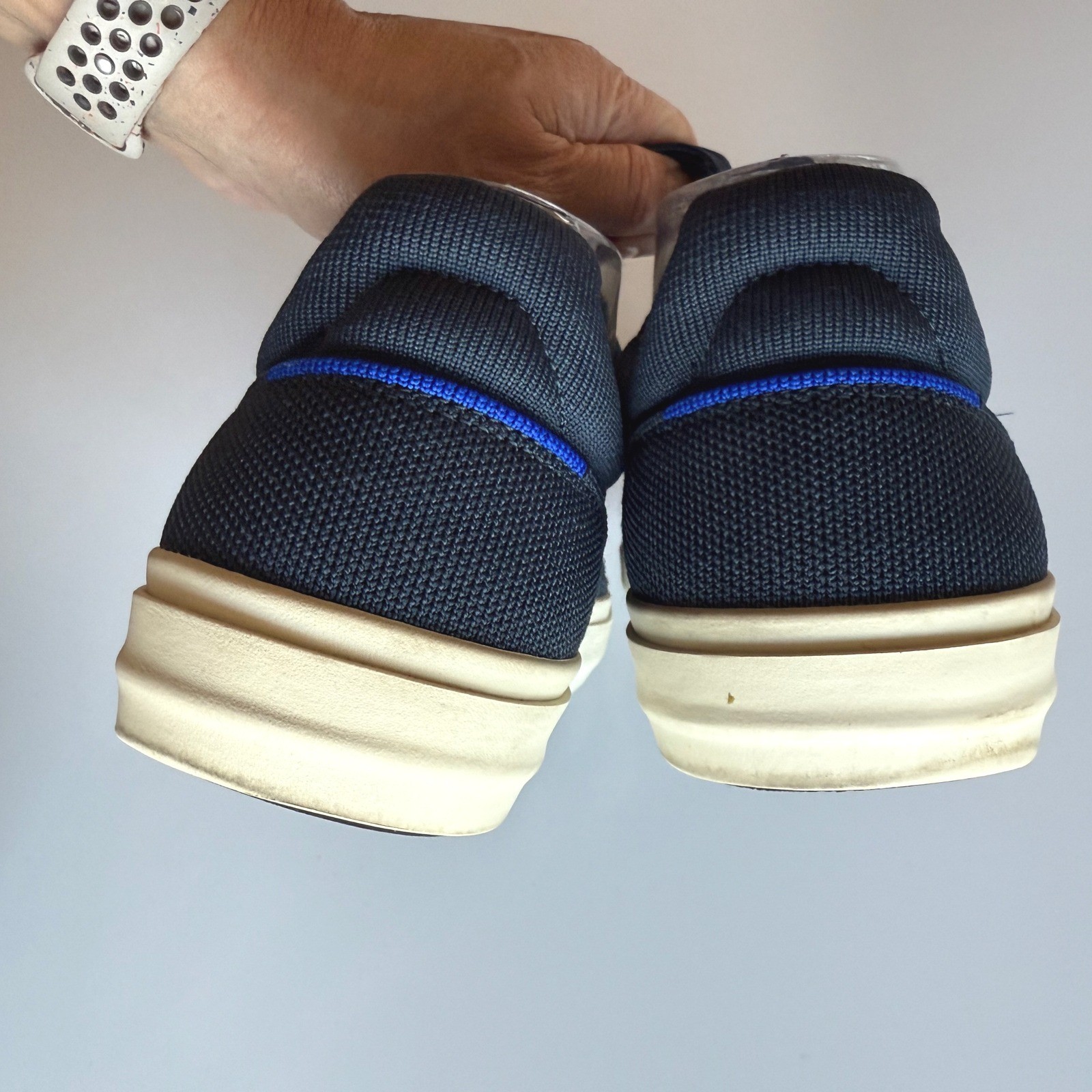 Rothy’s RS02 Sustainable Knit Unisex Comfort Travel Navy Sneakers men 8 wmn 9.5
