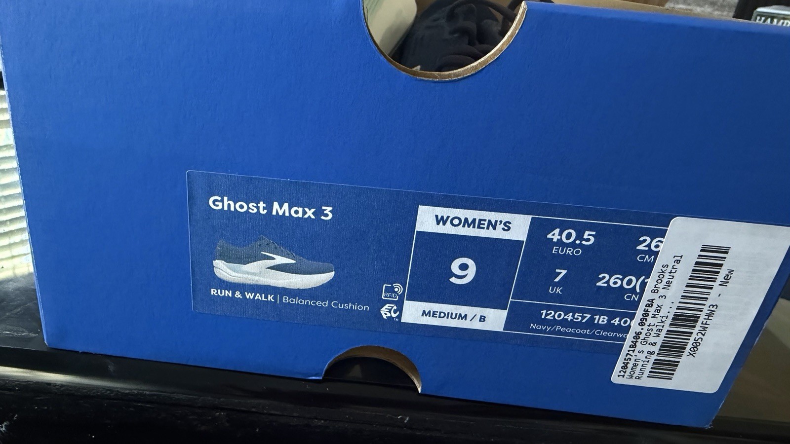 SALE! Brooks Women’s Ghost Max 3 Road-Running Shoes Navy/Peacoat/Clearwater AUTH