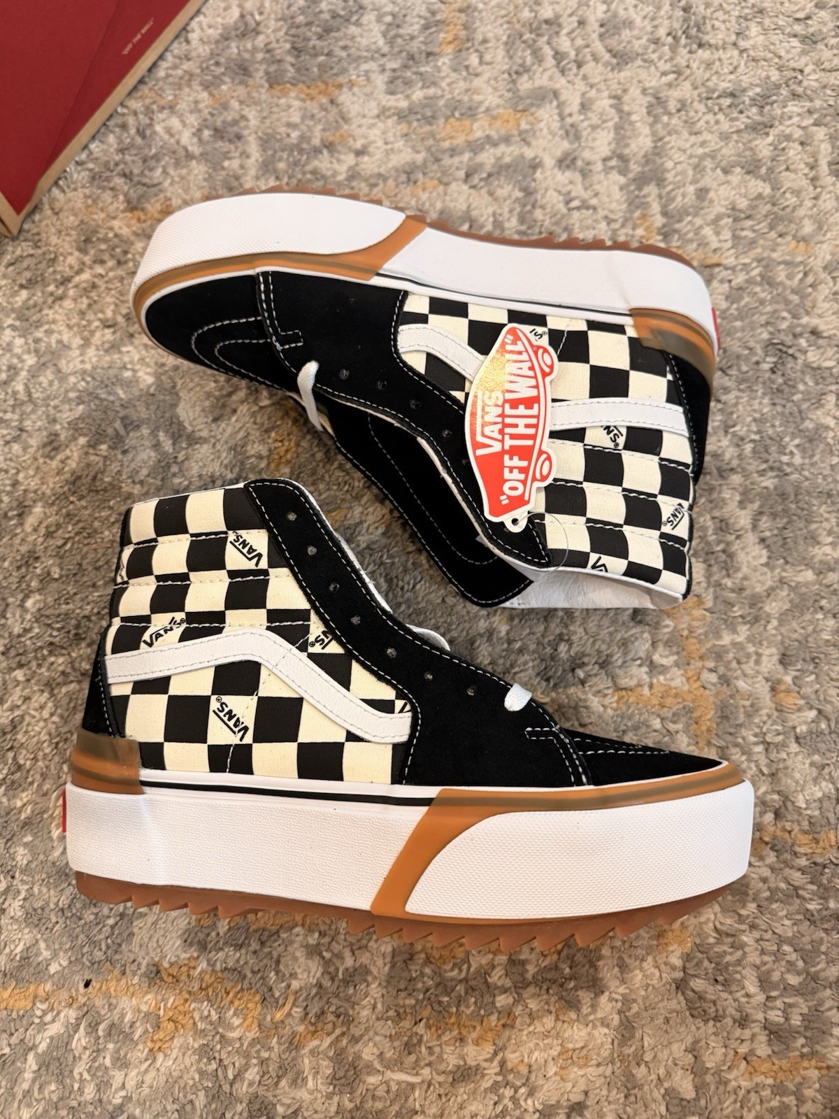 VANS Old Skool SK8-Hi Stacked Checkerboard Shoes Size 7.5 Women’s 6.0 Men’s