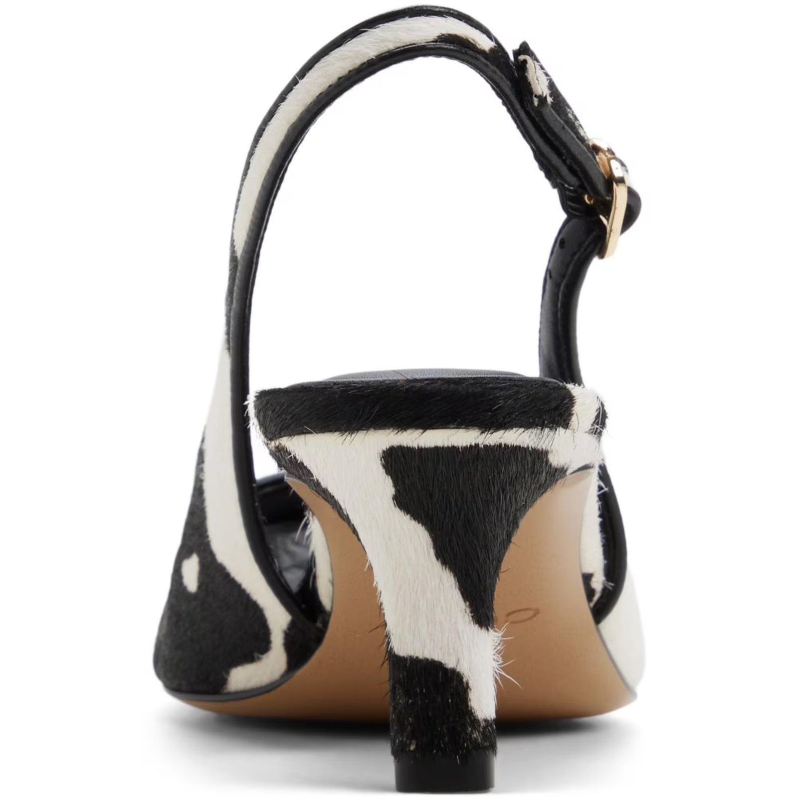 ALDO Gabriellie Adjustable Strap Slingback Pumps Black/White Pony Hair