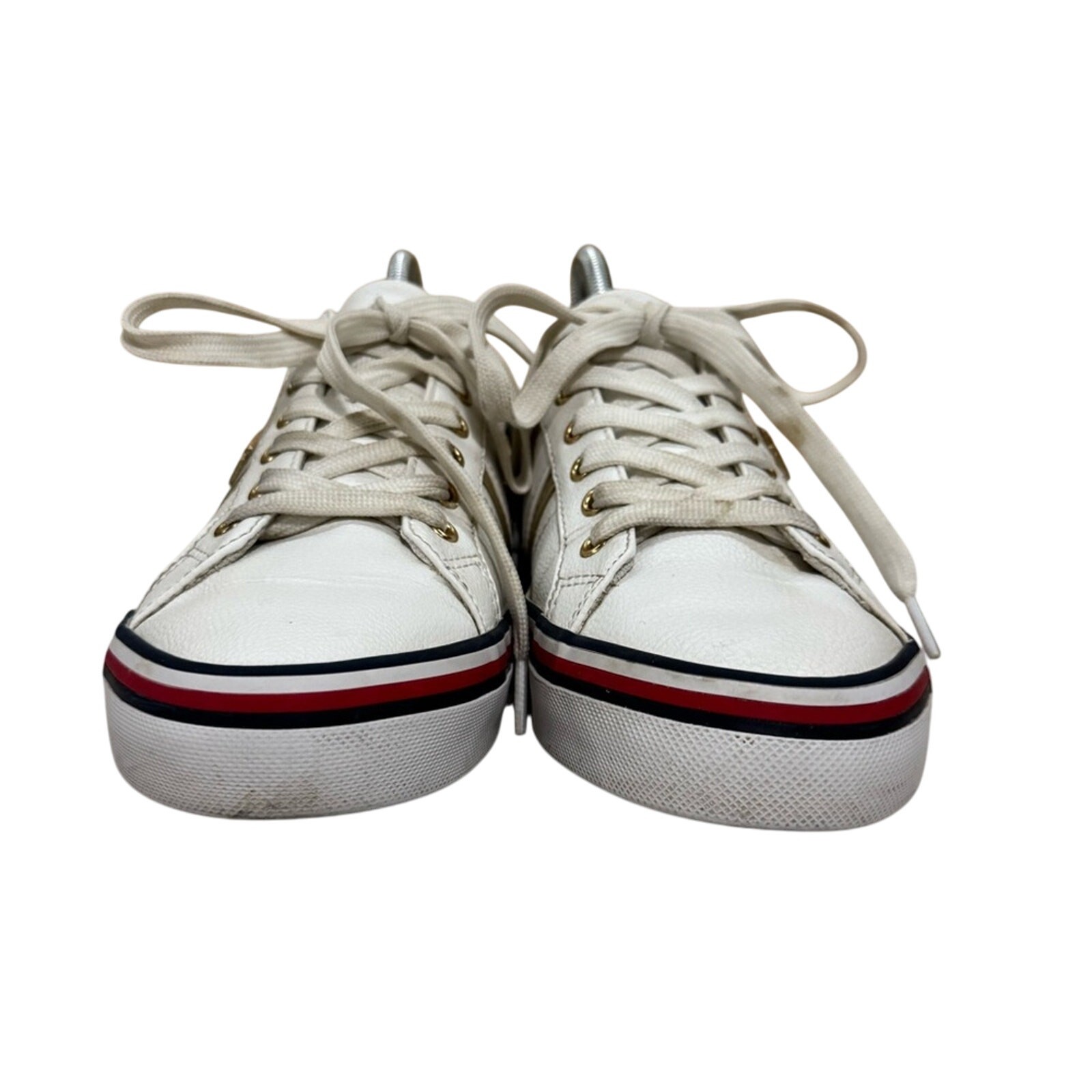Tommy Hilfiger Fentii White Gold Sneakers Women’s Size 9 Classic Preppy