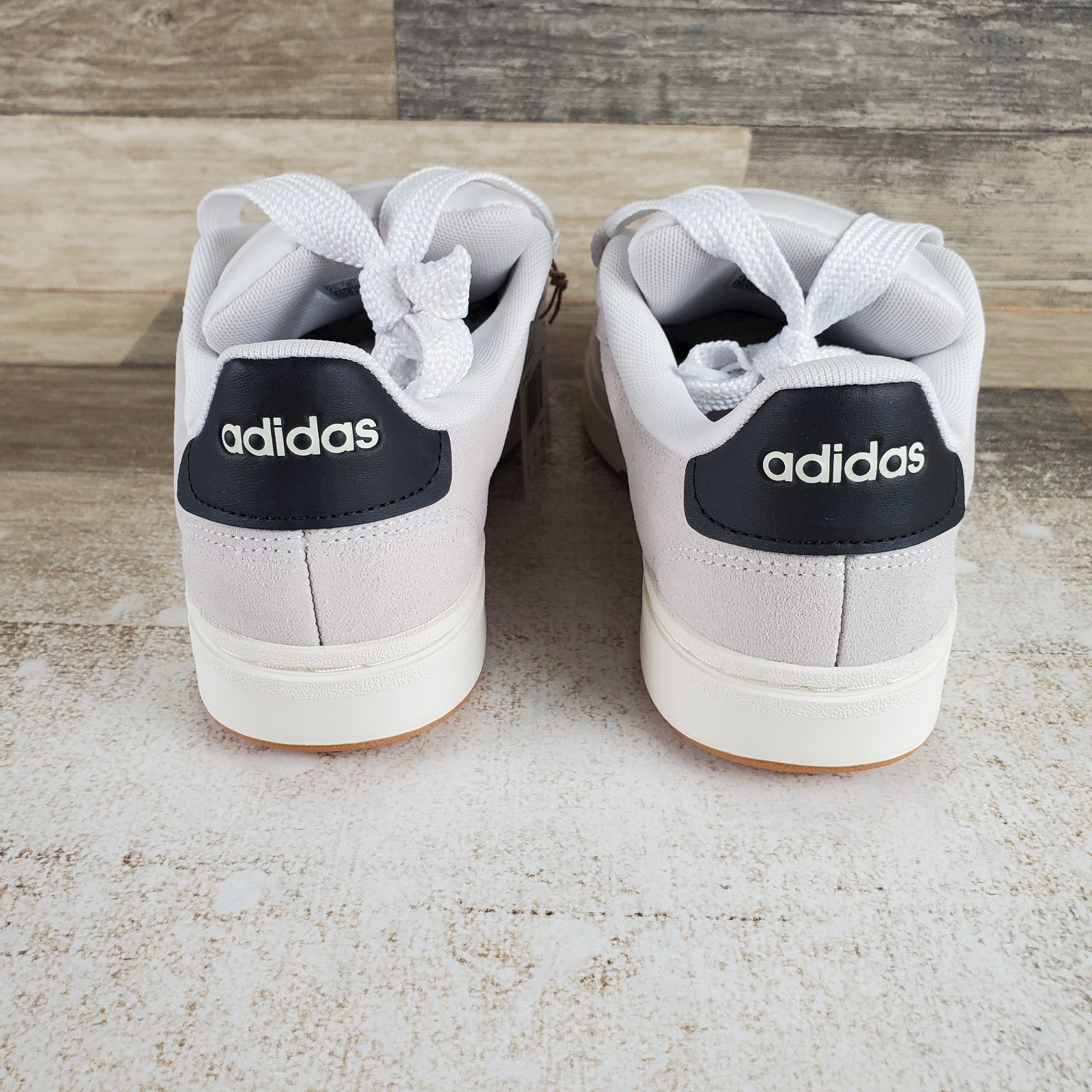 Adidas Grand Court Alpha 00s Womens Shoe Sz 7.5 Light Gray Suede Lace Up Sneaker
