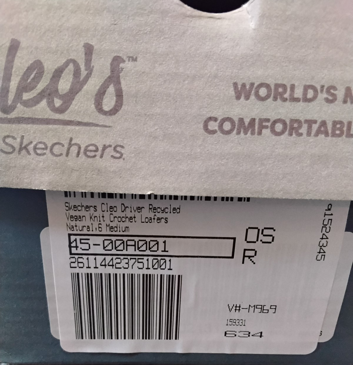 Skechers Cleo Driver Recycled Vegan Knit Crochet Loafers 6M Natural A162