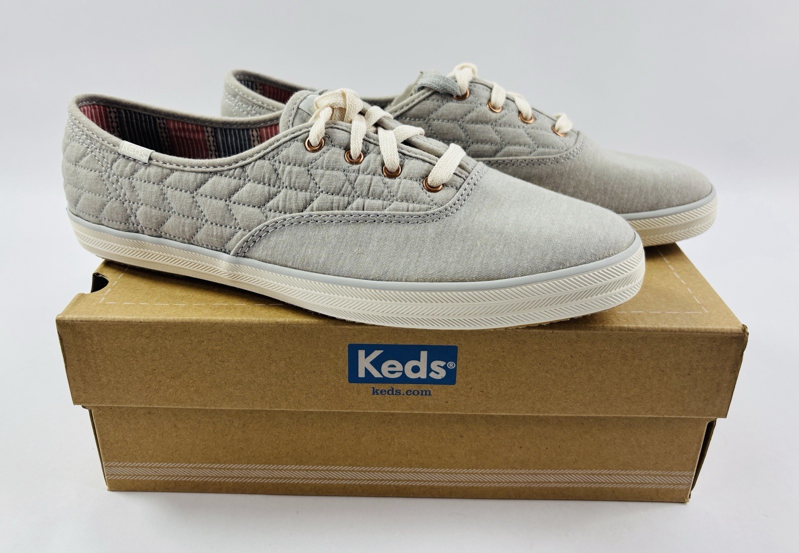 Keds Champion Women’s Size 9 M Gray Quilted Jersey Sneakers WF53411 NIB