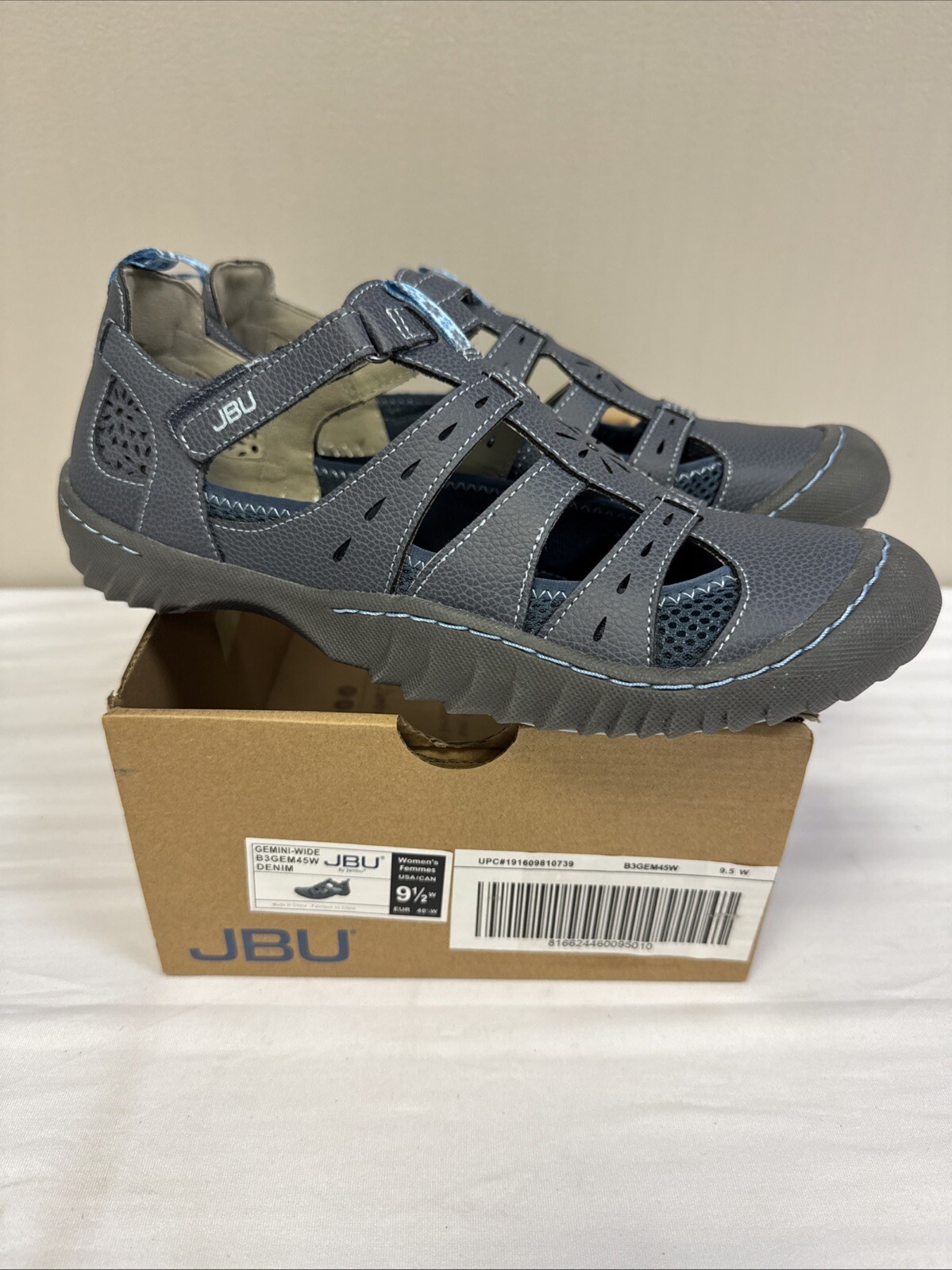 JBU Gemini Casual Sport Hiking Walking Shoes Denim Blue 9.5 W