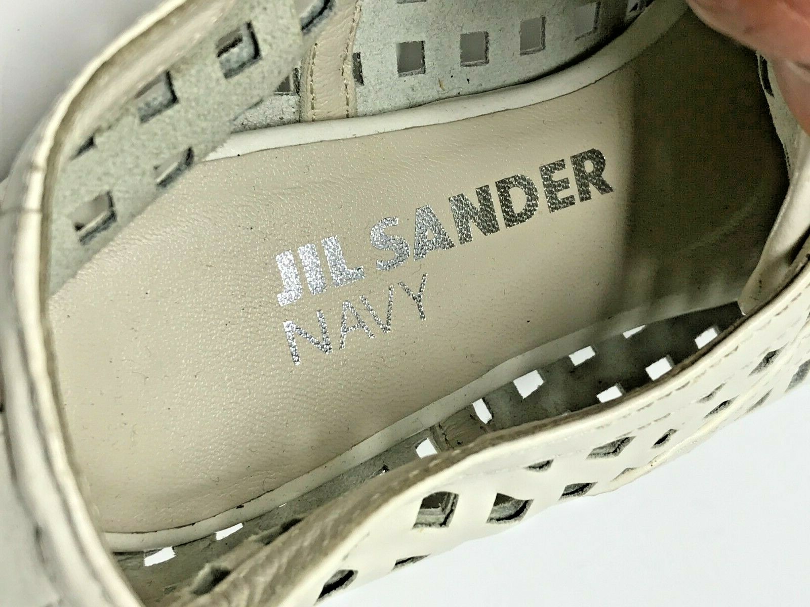 JIL SANDER Navy Womens Laser Cut Leather Lace Up Oxford Derby Shoes SZ 35 5 lux