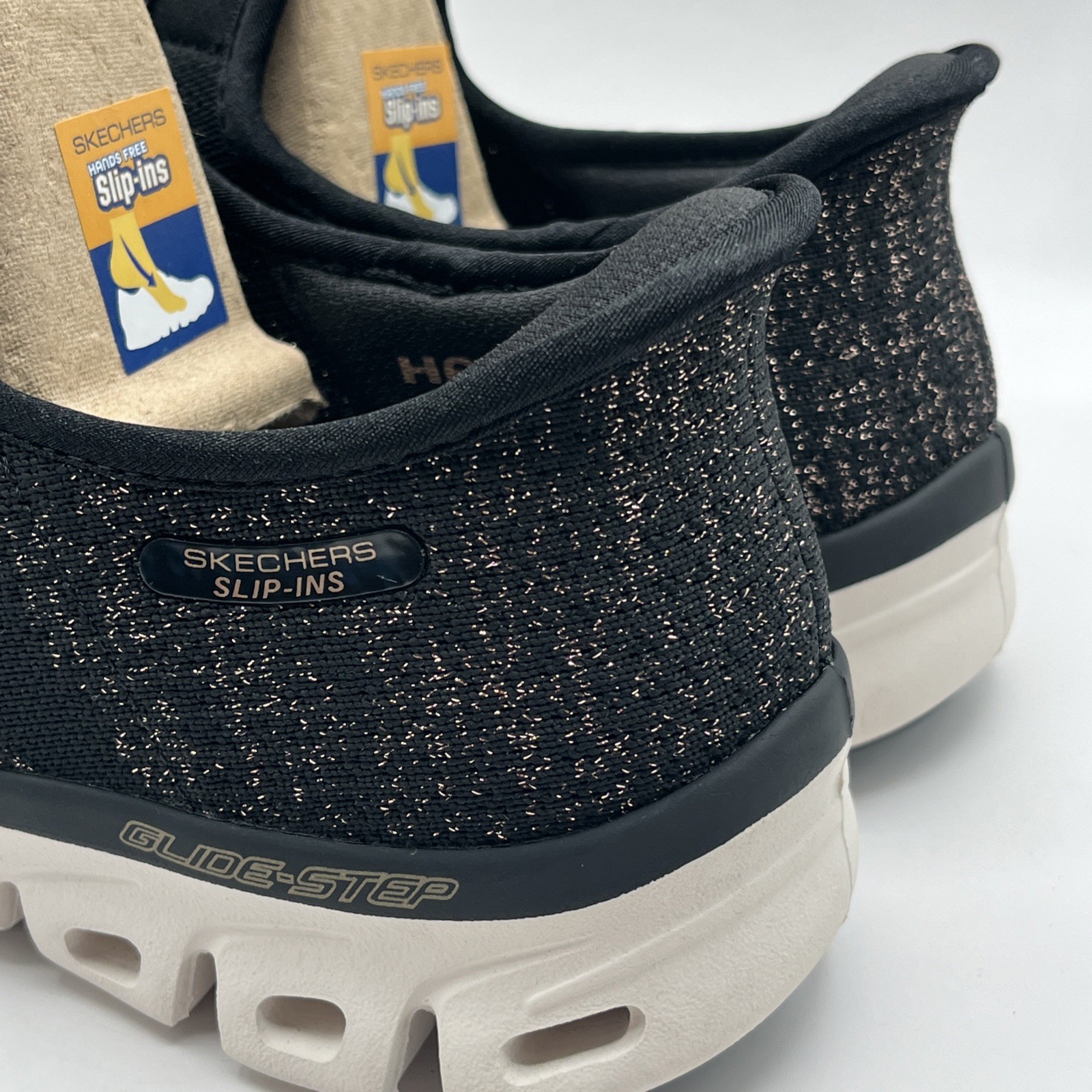 Skechers Women’s Slip-ins Glidestep Mesh Sneakers Black Air Cooled Foam Sz 9.5