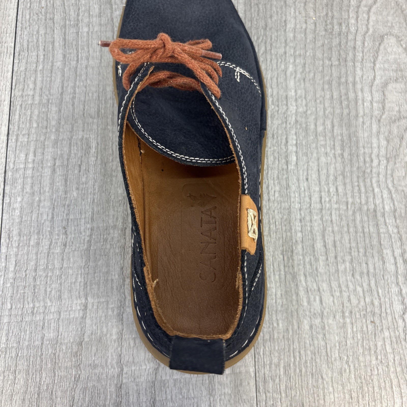 Sanata Navy Leather Lace Up Comfort Shoes Women’s 7