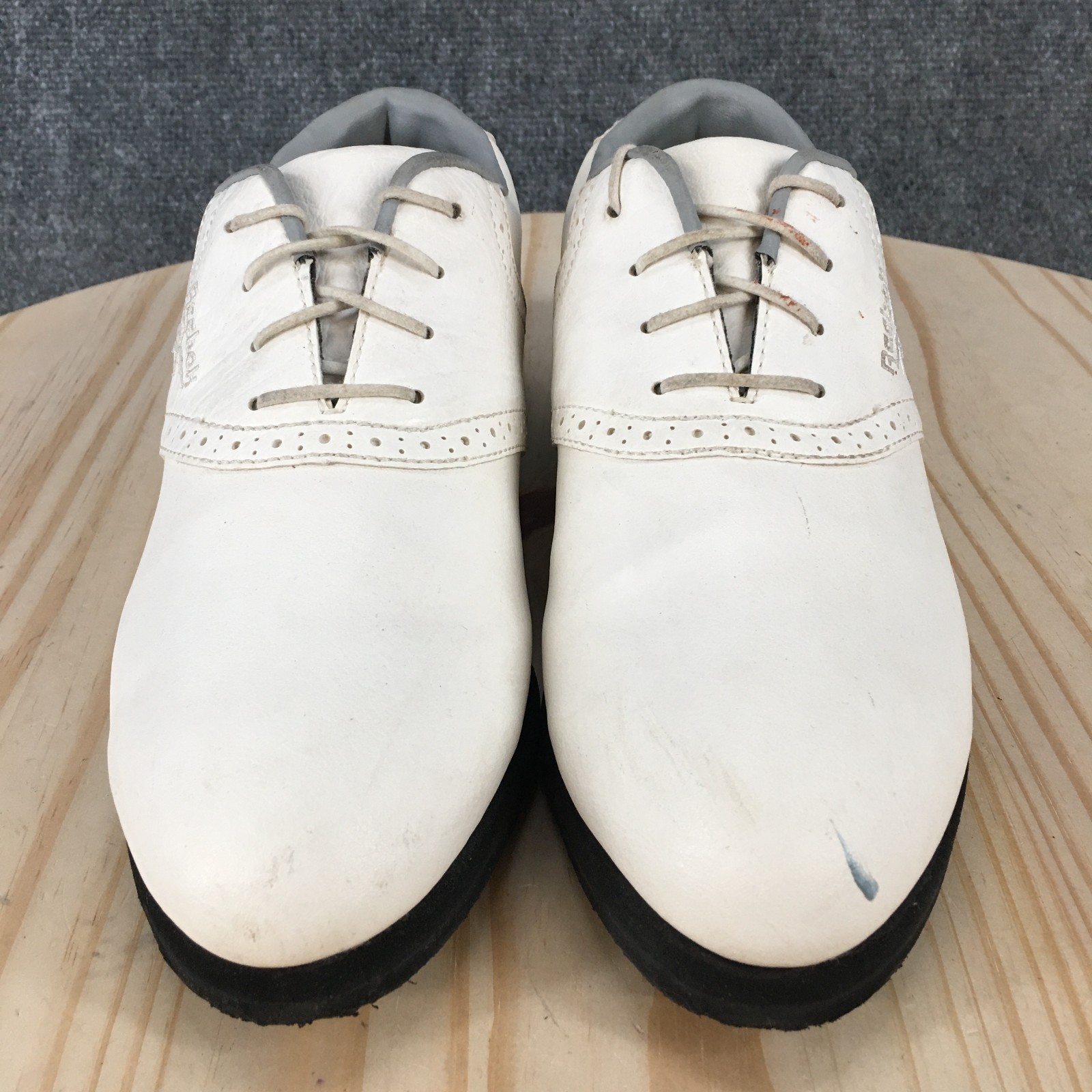 Reebok Golf Shoes Womens 8.5 Classic Lace Up Brogues Oxford Cleats White Leather