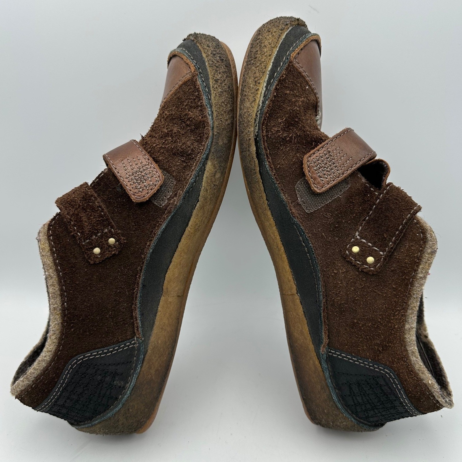 Merrell Vienna Saddle Women US 9.5 Brown Leather Suede Hook Loop Comfort Shoes