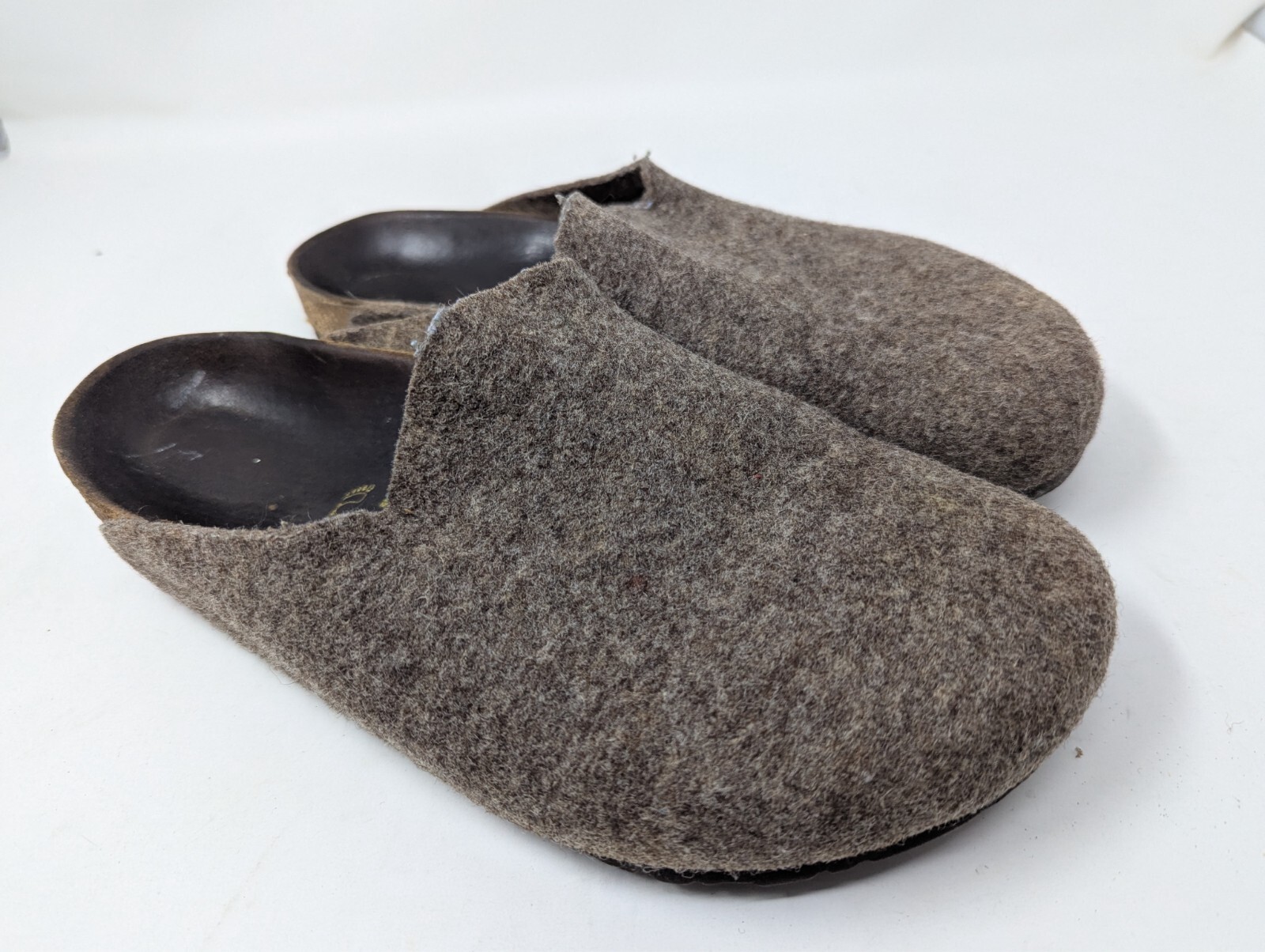 Birkenstock Amsterdam Brown Clogs Felt Mule Slip Ons EU 43
