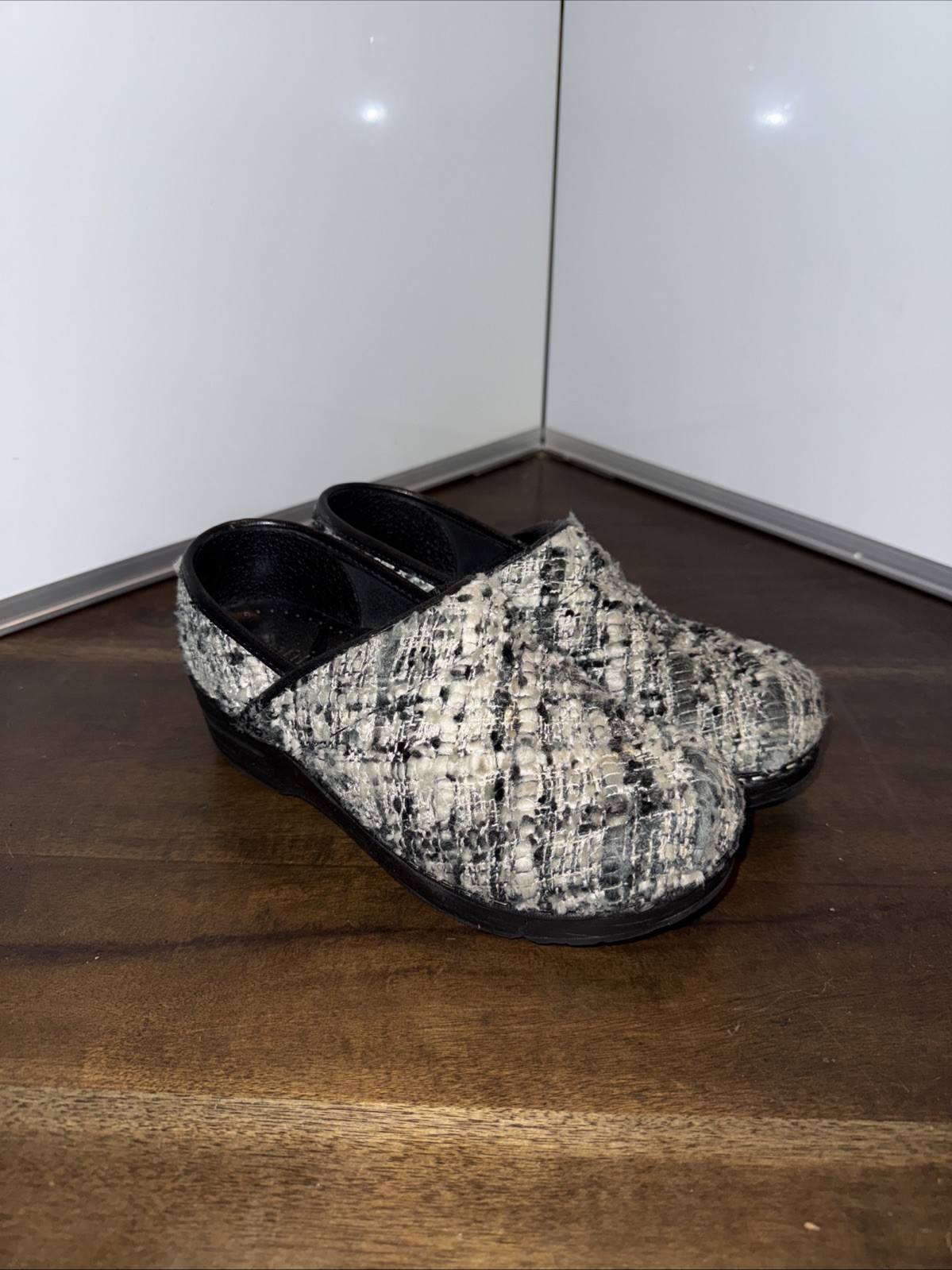 Sanita Danish Design Vegan Gray Cloth Clogs Shoes Women’s UK 36 US 4.5-5 See Pic