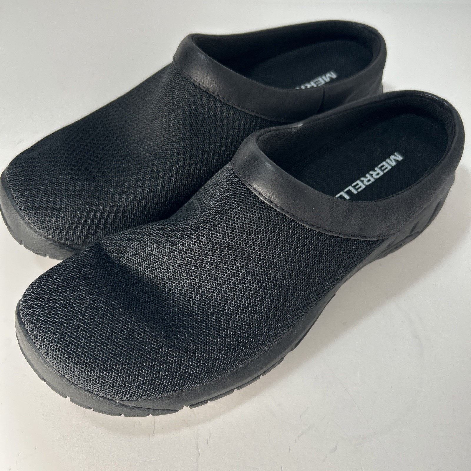 Merrell Encore Breeze 4 Clog Women 8.5 Black Mesh Leather Slip On Walking Shoes
