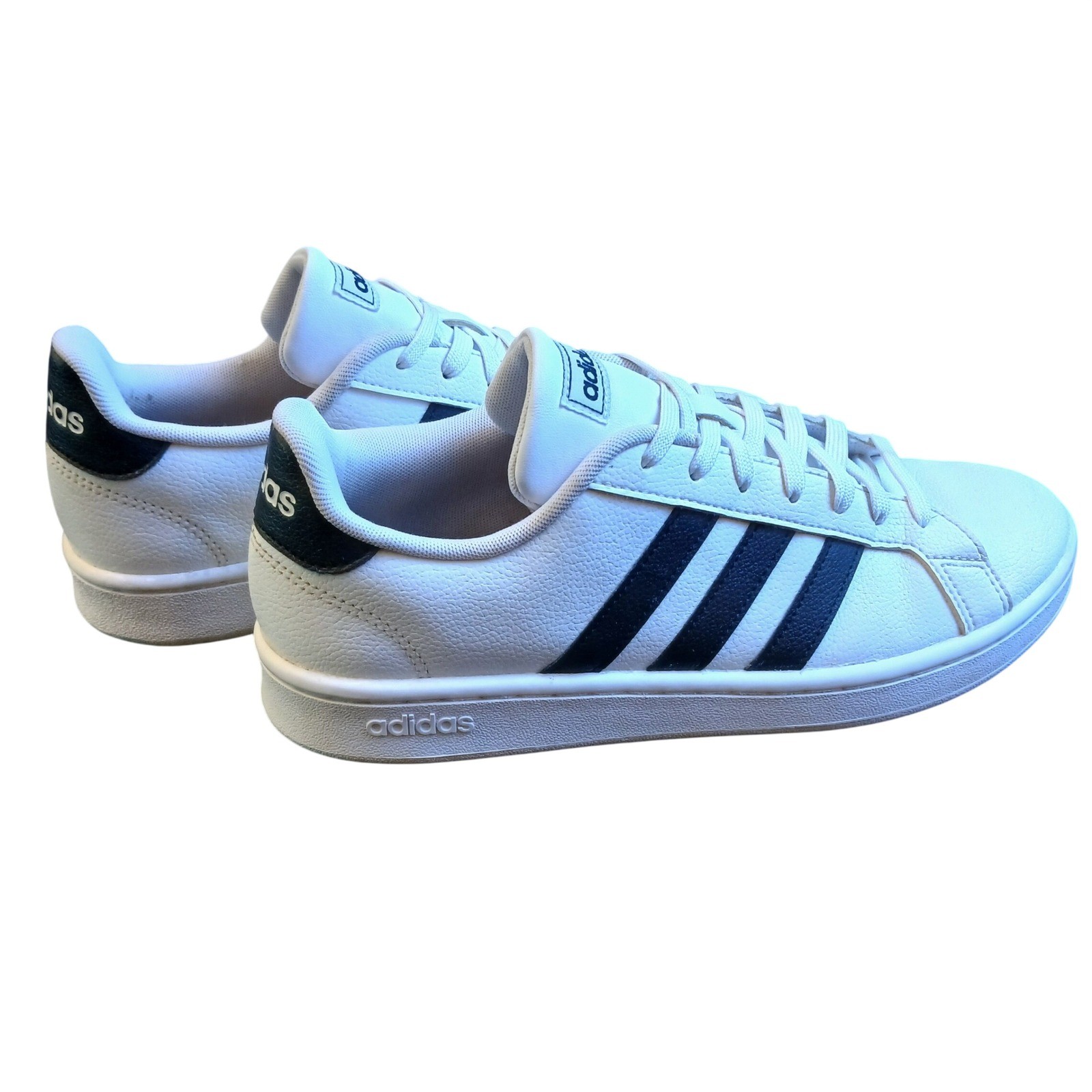 Adidas Grand Court Cloudfoam Comfort White Black Mens Sneakers Low Top Shoes