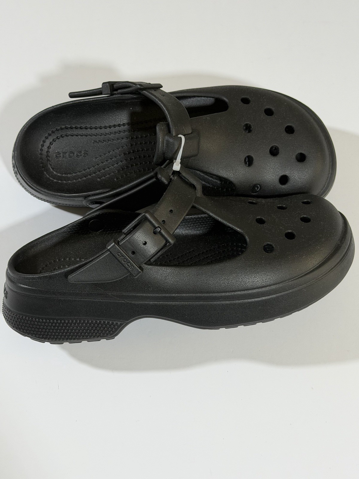 🐊 Crocs Classic Mary Jane Clog Black Womens 7 Adjustable Buckle New W/out Tags