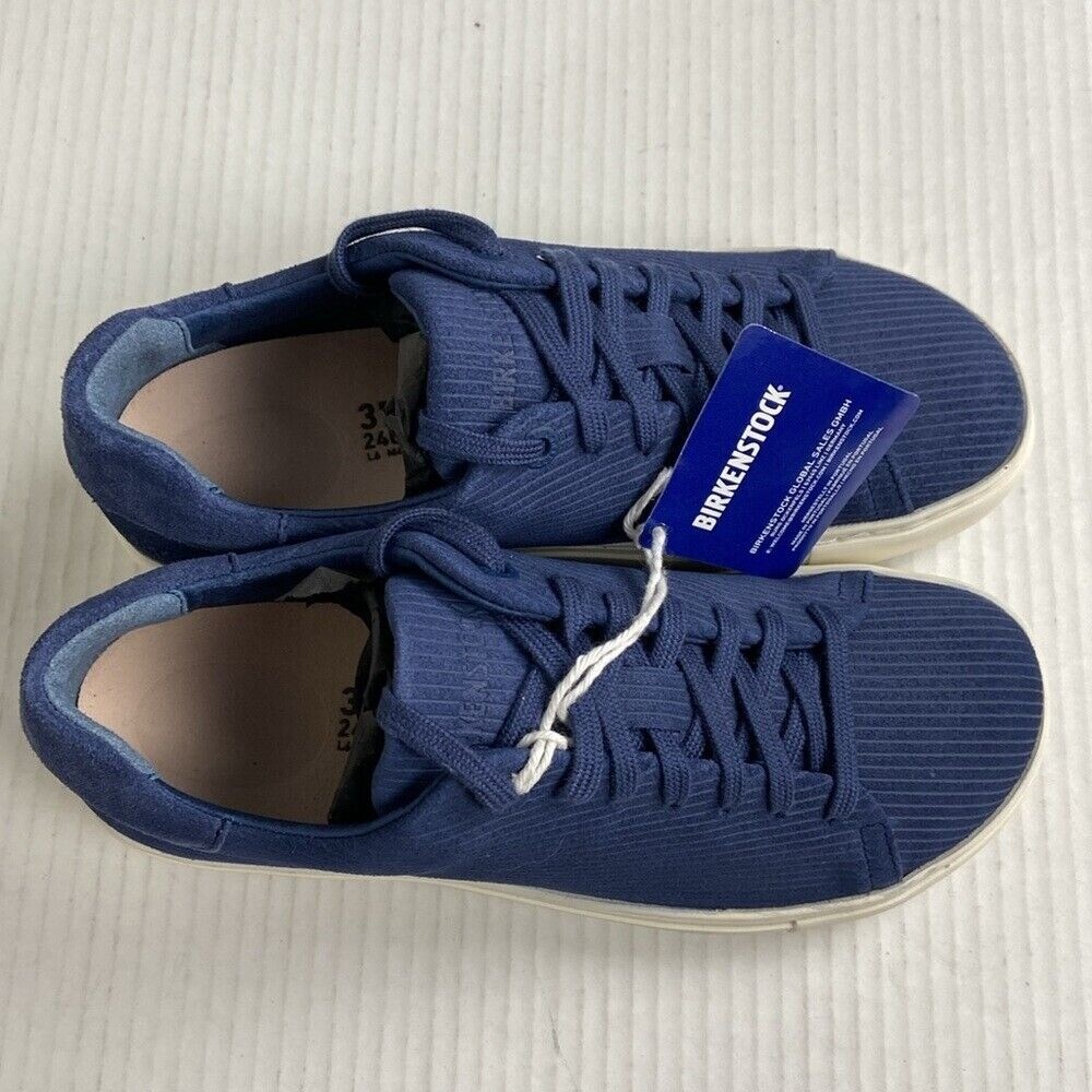 NEW Birkenstock Bend Low Suede Leather Sneaker EU37 Corduroy Indigo Narrow Fit