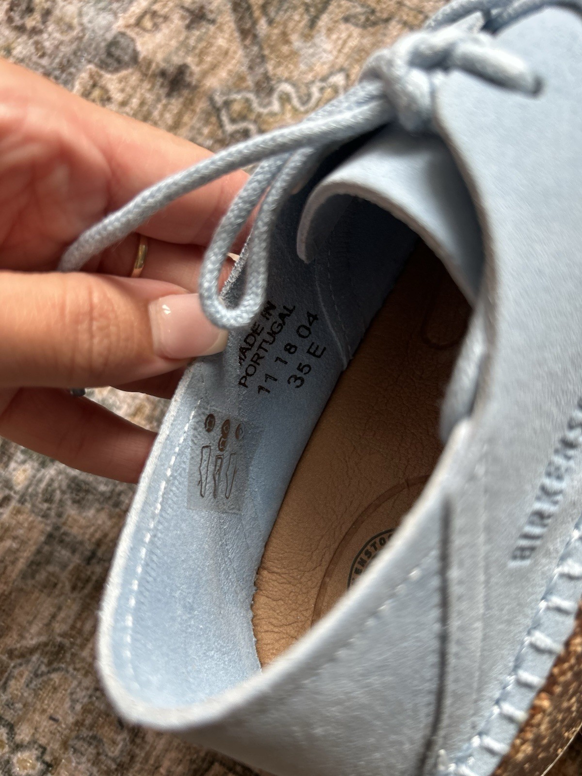 Birkenstock Gary Suede Leather Shoe Women’s EU 35 US 4 Sly Blue Narrow Fit NWB