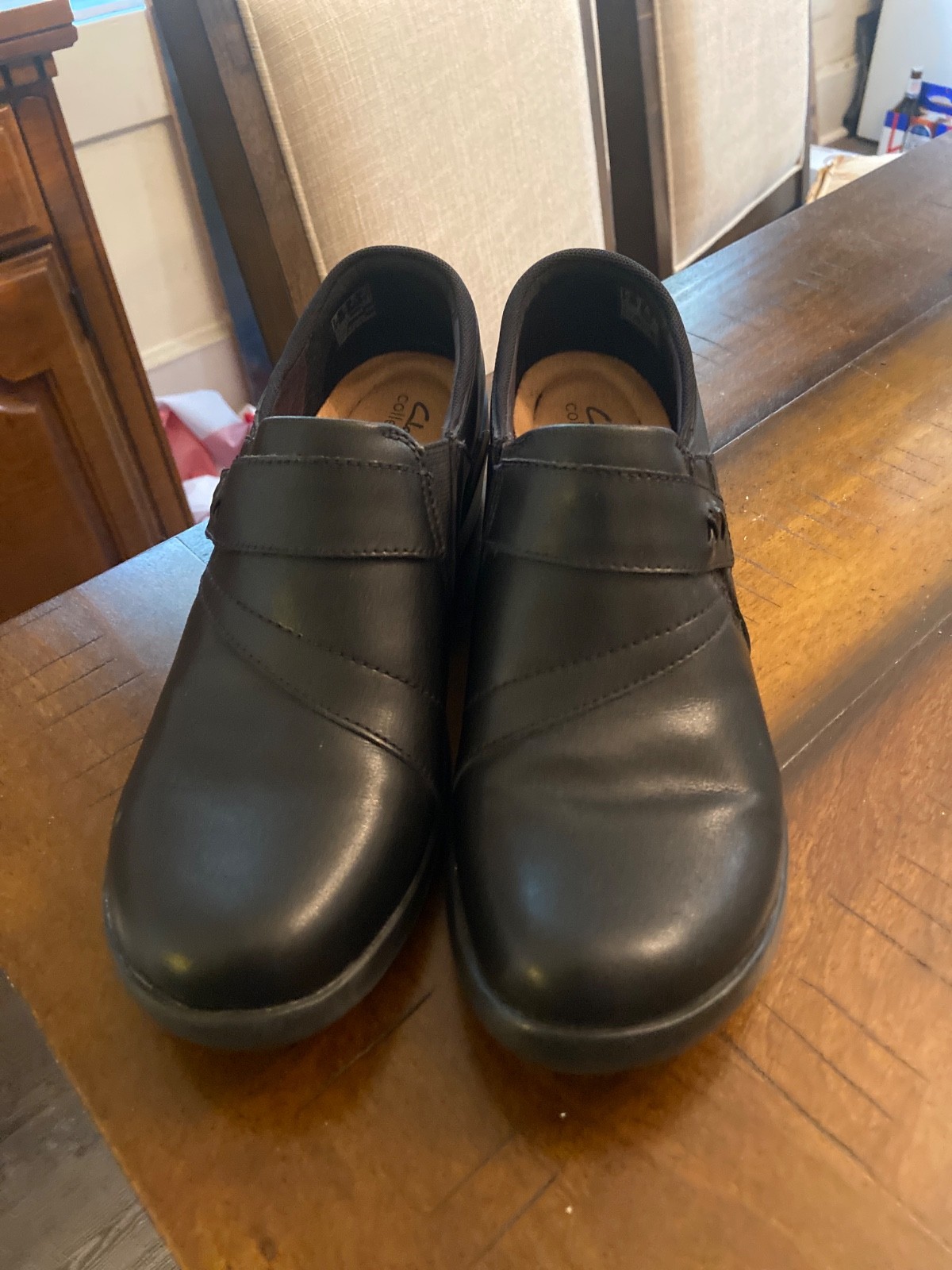 Clarks collection womens pennies size 10 black