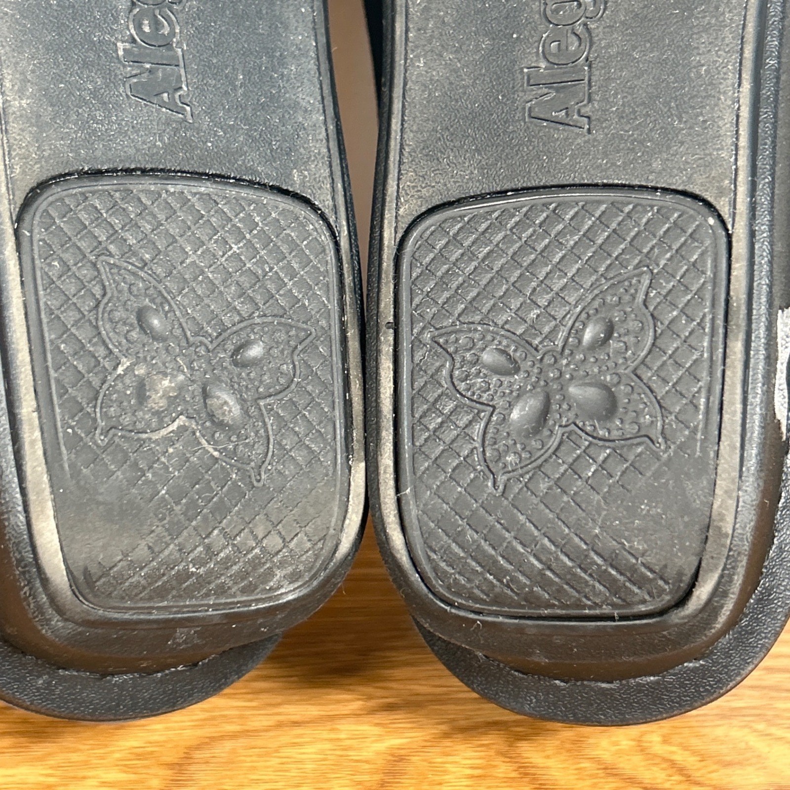 Alegria Debra Black Leather Professional Clogs Nursing Shoes Womens Sz 9.5-10