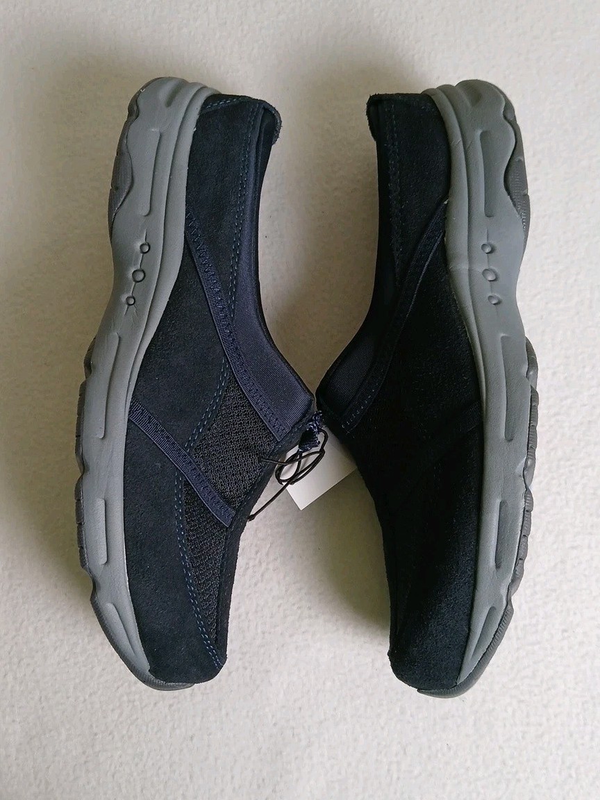 Easy Spirit Argyle Cushioned Walking Clog Slip-On Shoes Navy 9M NWB