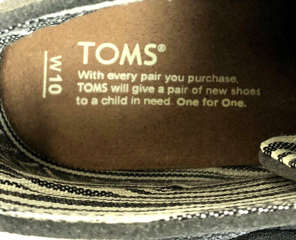 TOMS Womens Desert Suede 2.45″ Wedge Ankle Bootie Size 10 Dark Gray Lace Up EUC