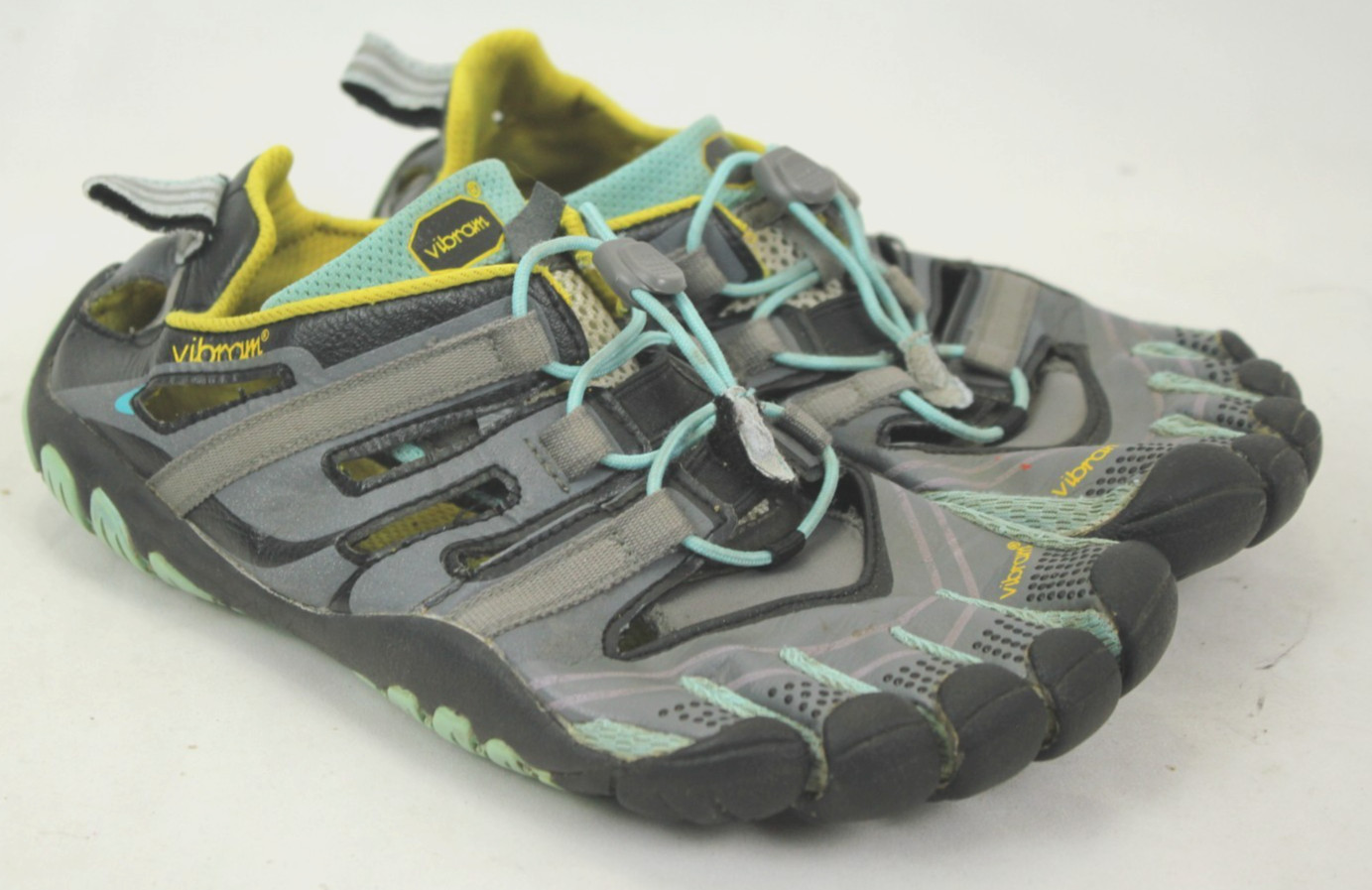 VIBRAM FIVE FINGERS GRAY/TEAL WATER SHOES SANDALS SIZE 39 GC!