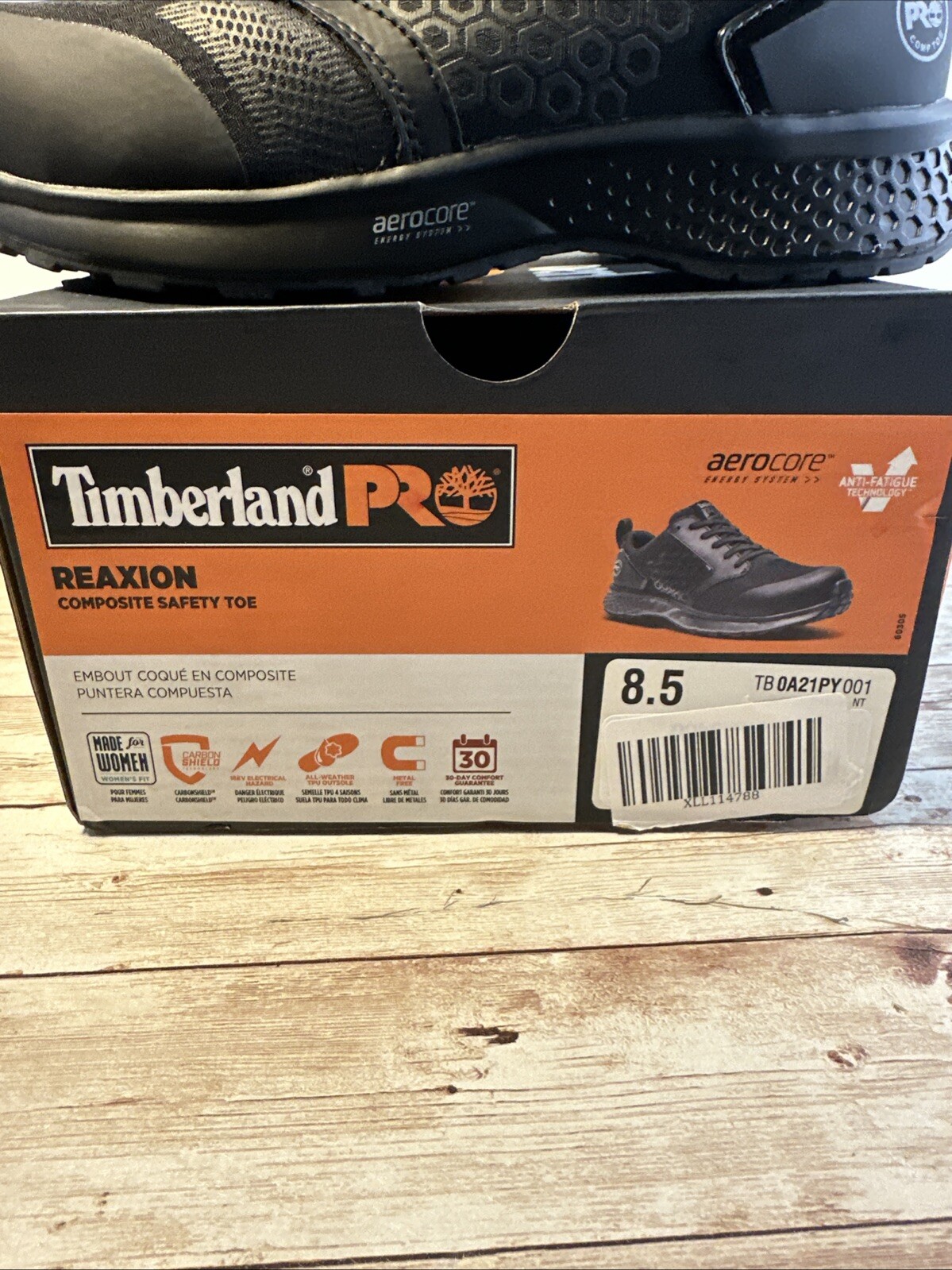 Women’s Timberland PRO Reaxion Composite Safety Toe Black Size 8.5 NIB A21PY