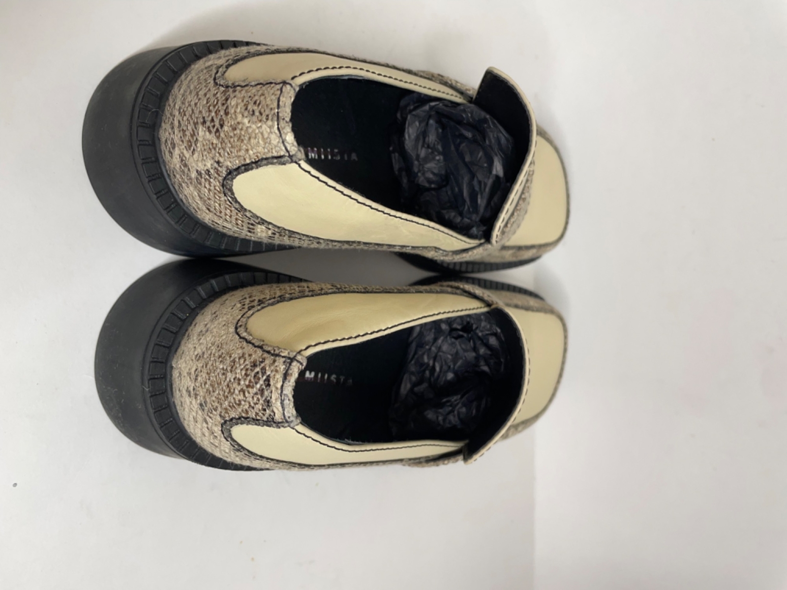Urban Outfitters E8 by Miista Iona Cream Snake Leather Loafer Size 41 US 10.5 NE