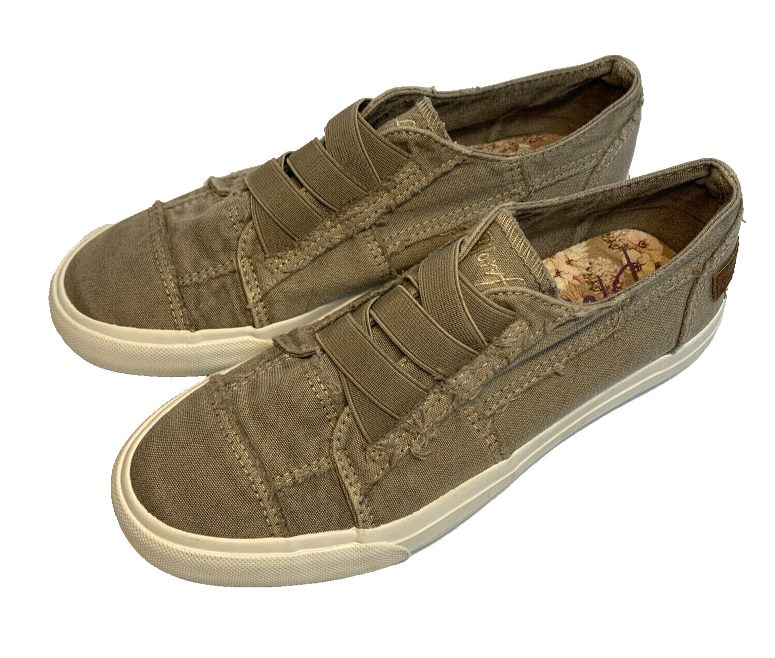 Blowfish Malibu New Distressed Canvas Slip-On Comfy Sneaker Womens Sz 7.5 M