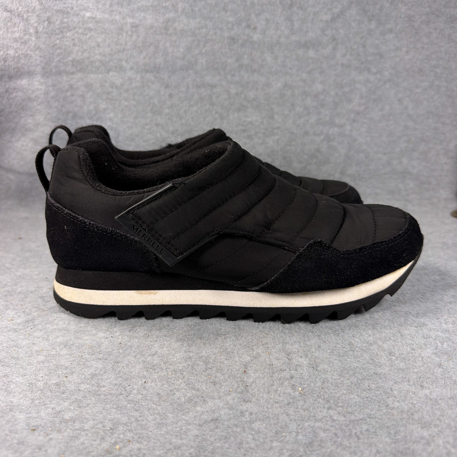 Merrell Alpine Moc Strap Polar Slip On Shoes Womens 9 Black Quilted Insulated