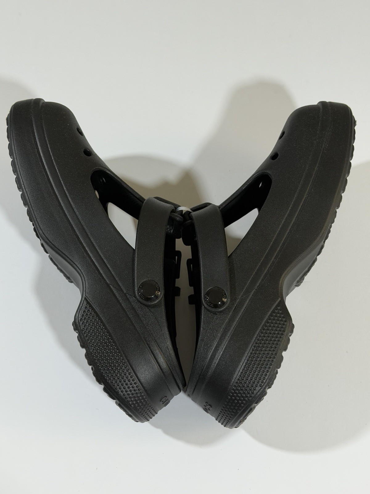 🐊 Crocs Classic Mary Jane Clog Black Womens 7 Adjustable Buckle New W/out Tags