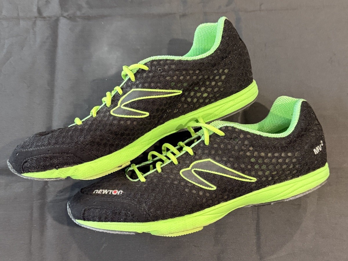 Newton MV2 Shoes Size 12.5 Athletic Running Shoes Black Green Laces