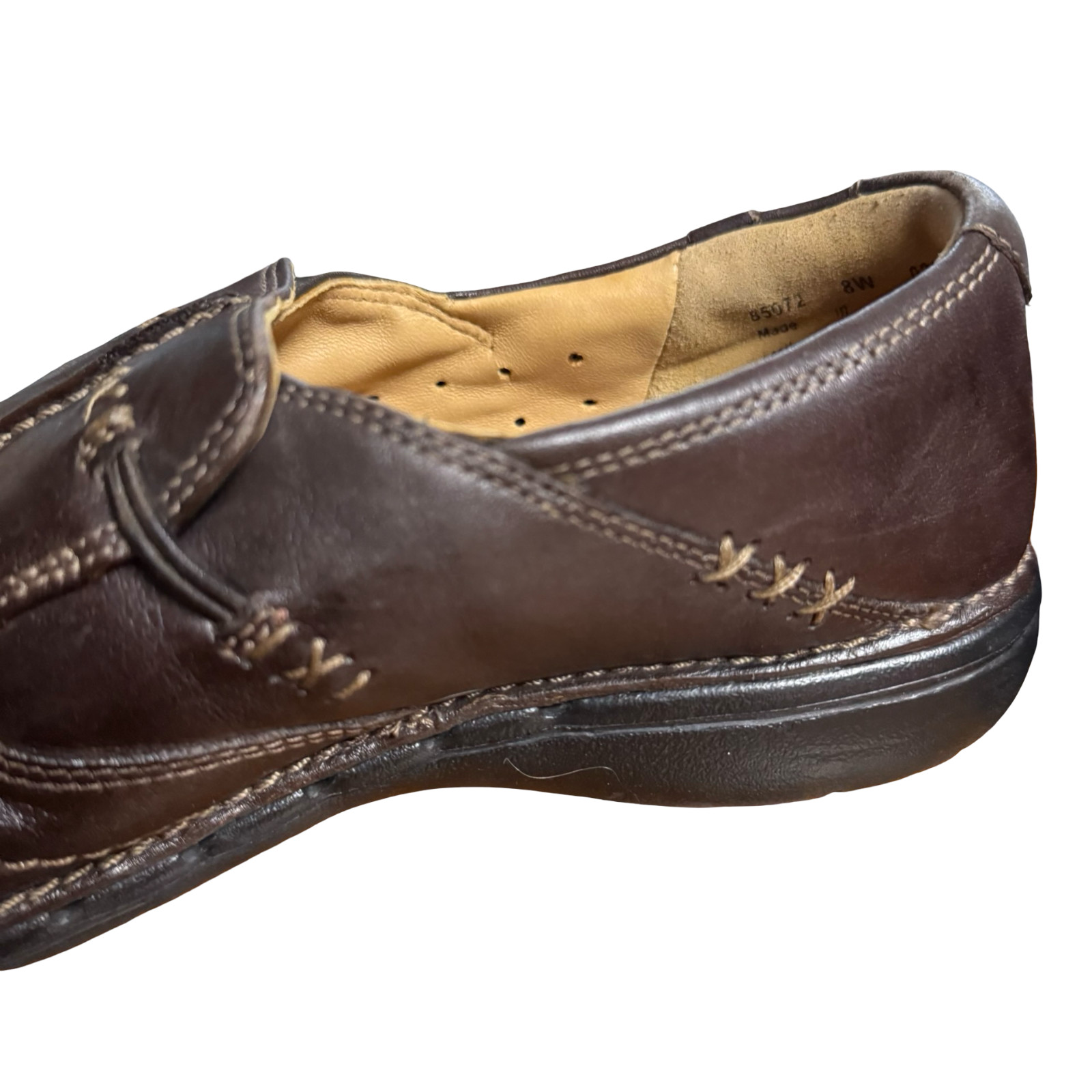 Clarks Un Loop Unstructured Dark Brown Leather Loafers Slip On Comfort Shoes 8 W