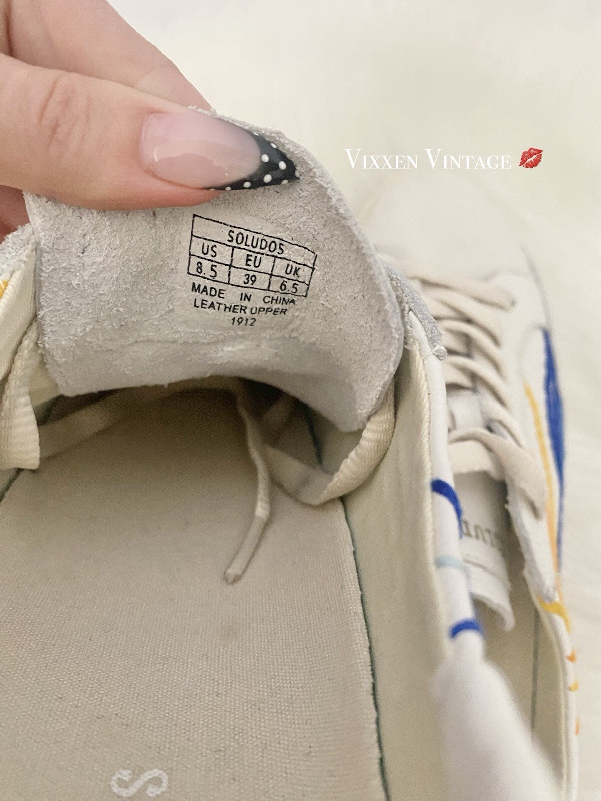 SOLUDOS LEATHER ‘THE SUNRISE SUNSET CLASSIC SNEAKER’ IN OASIS WHITE MULTI $159