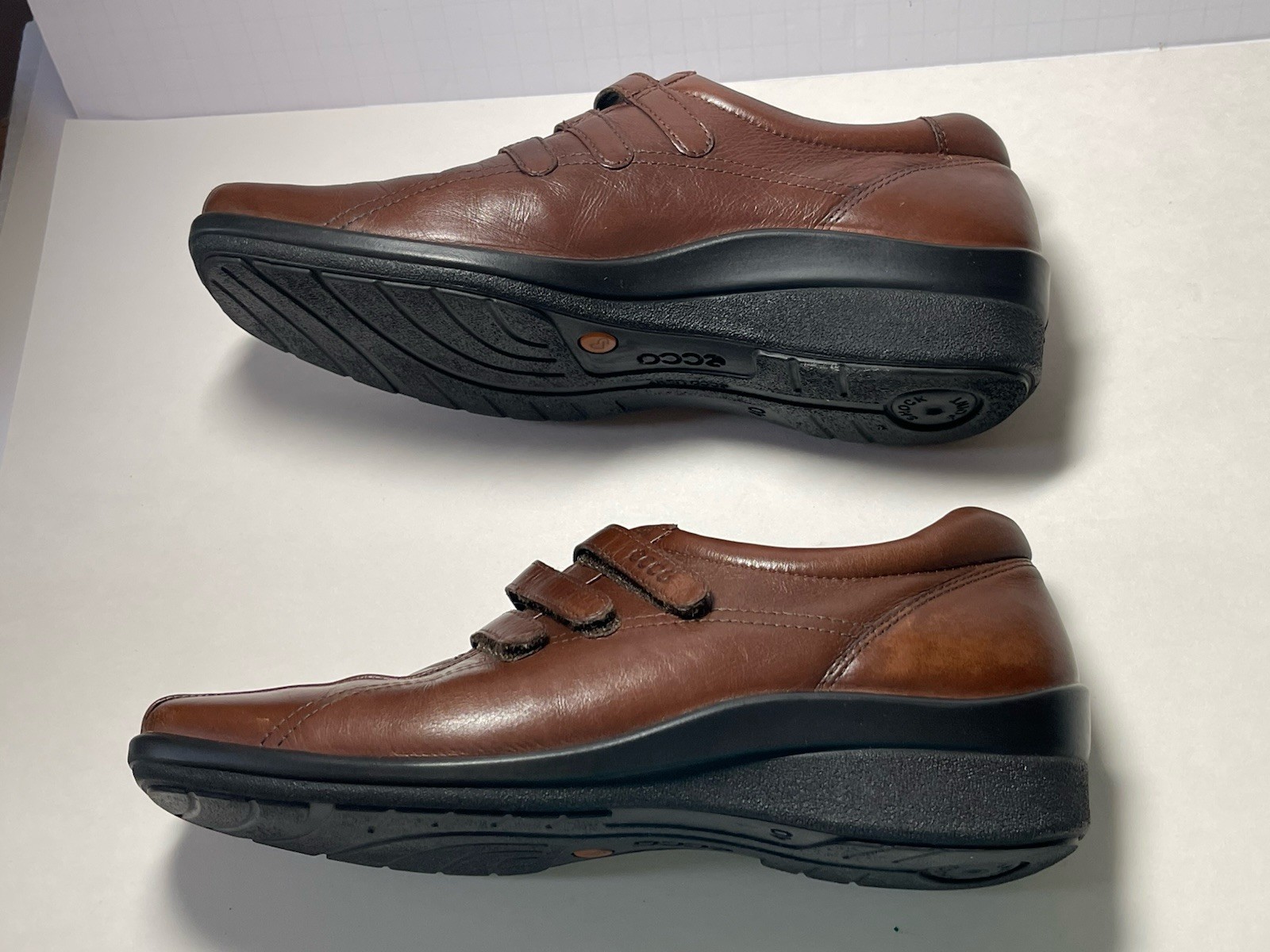 Ecco Casual Wedge Loafers Women EU 40/ 9-9.5 US Brown Leather Walking Shoes