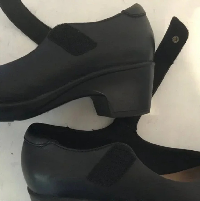 Clarks Hope Henley Black Leather Mary Jane 7.5 M Comfort Shoes Academia Work