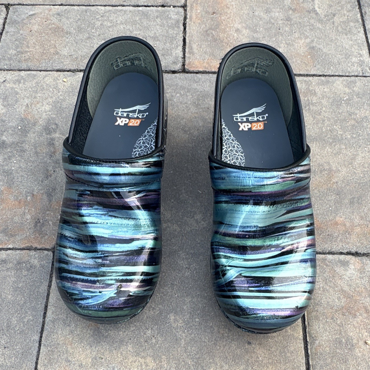 Dansko XP 2.0 Women’s Clog US 8 Leather Striped Multicolor Slip-On SlipRes