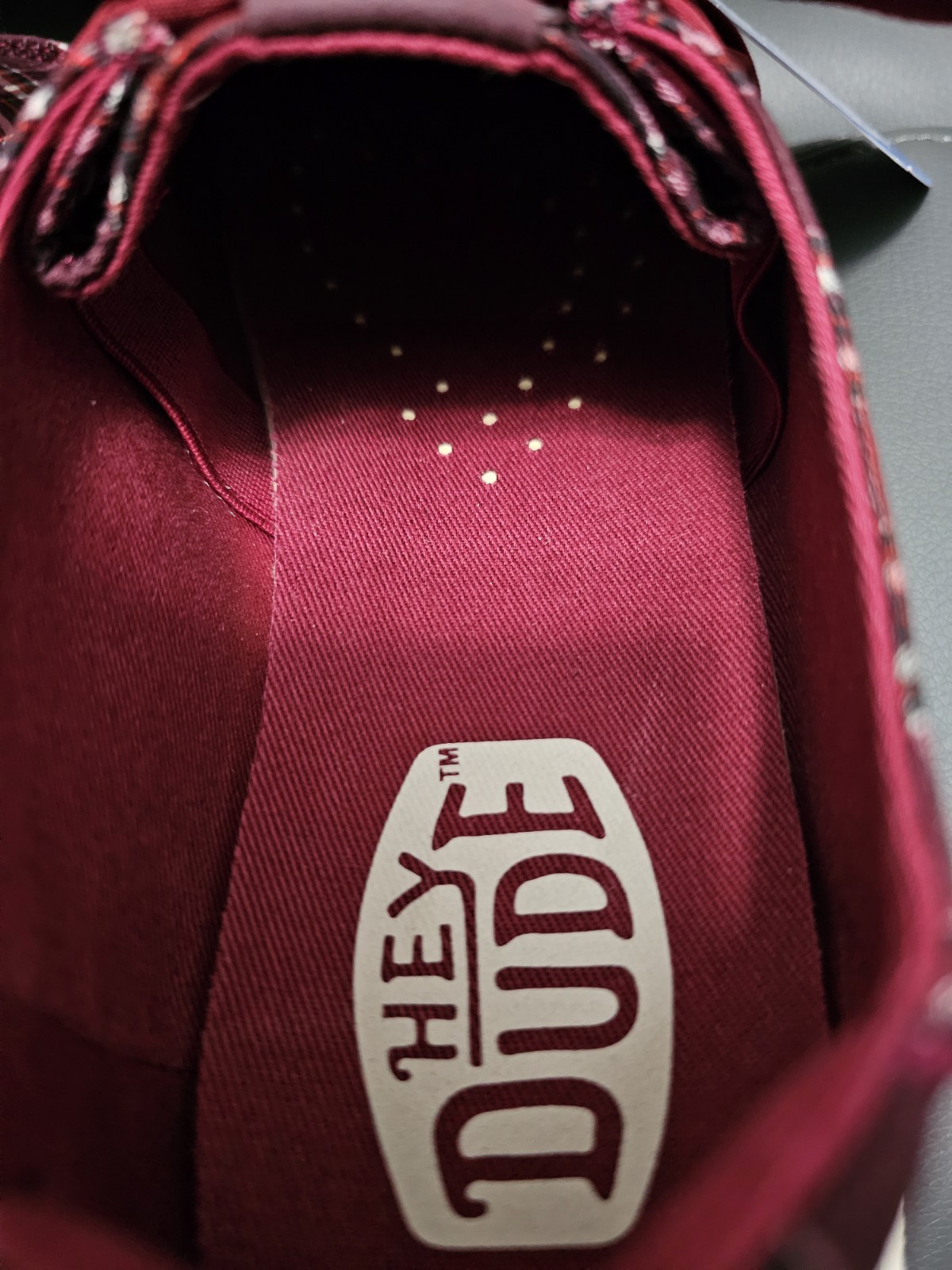 Hey Dude Wendy Holiday Bow, Red Plaid/Burgundy, Size 7, Brand New-no Box